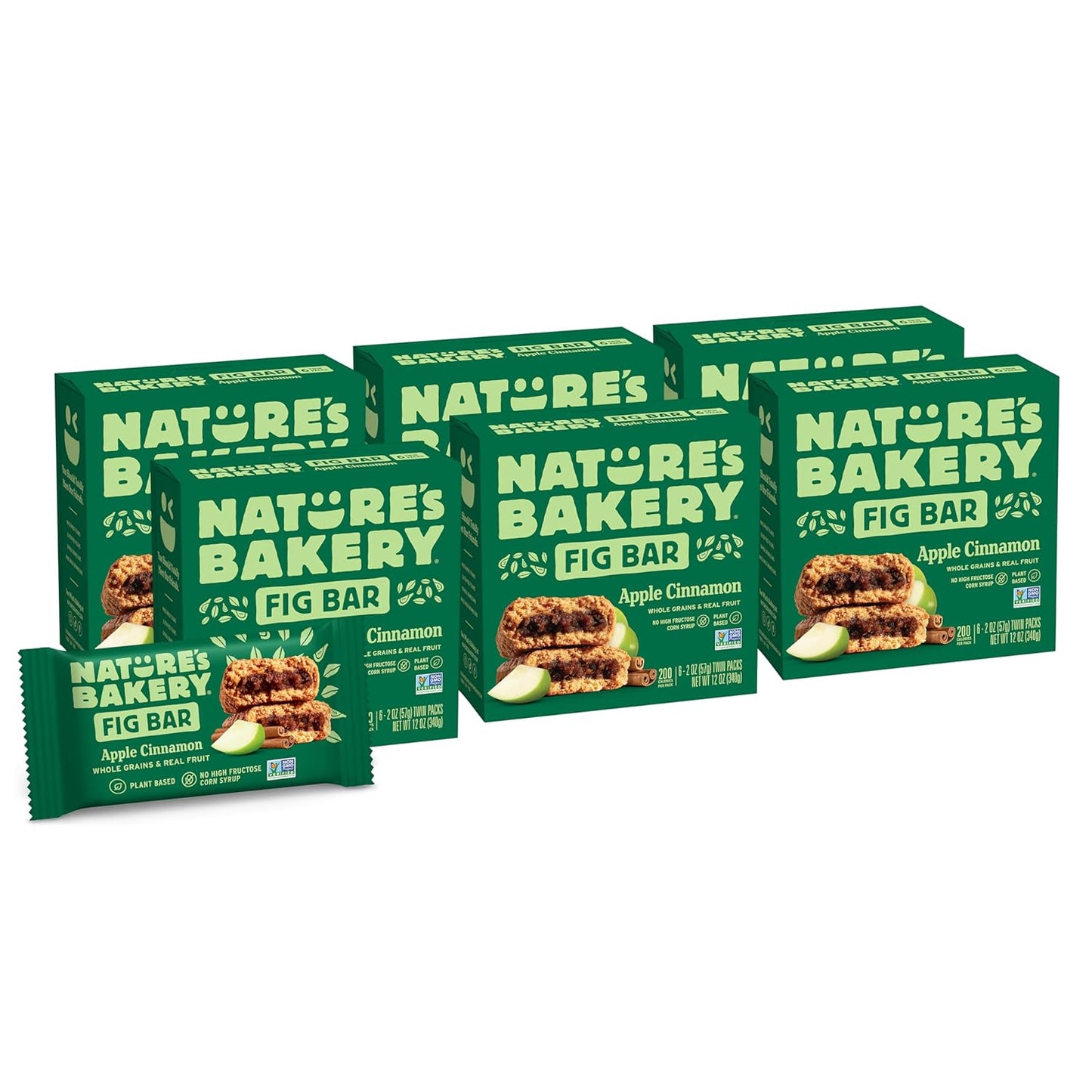 Nature's Bakery Whole Wheat Fig Bars, Apple Cinnamon Snack Bars