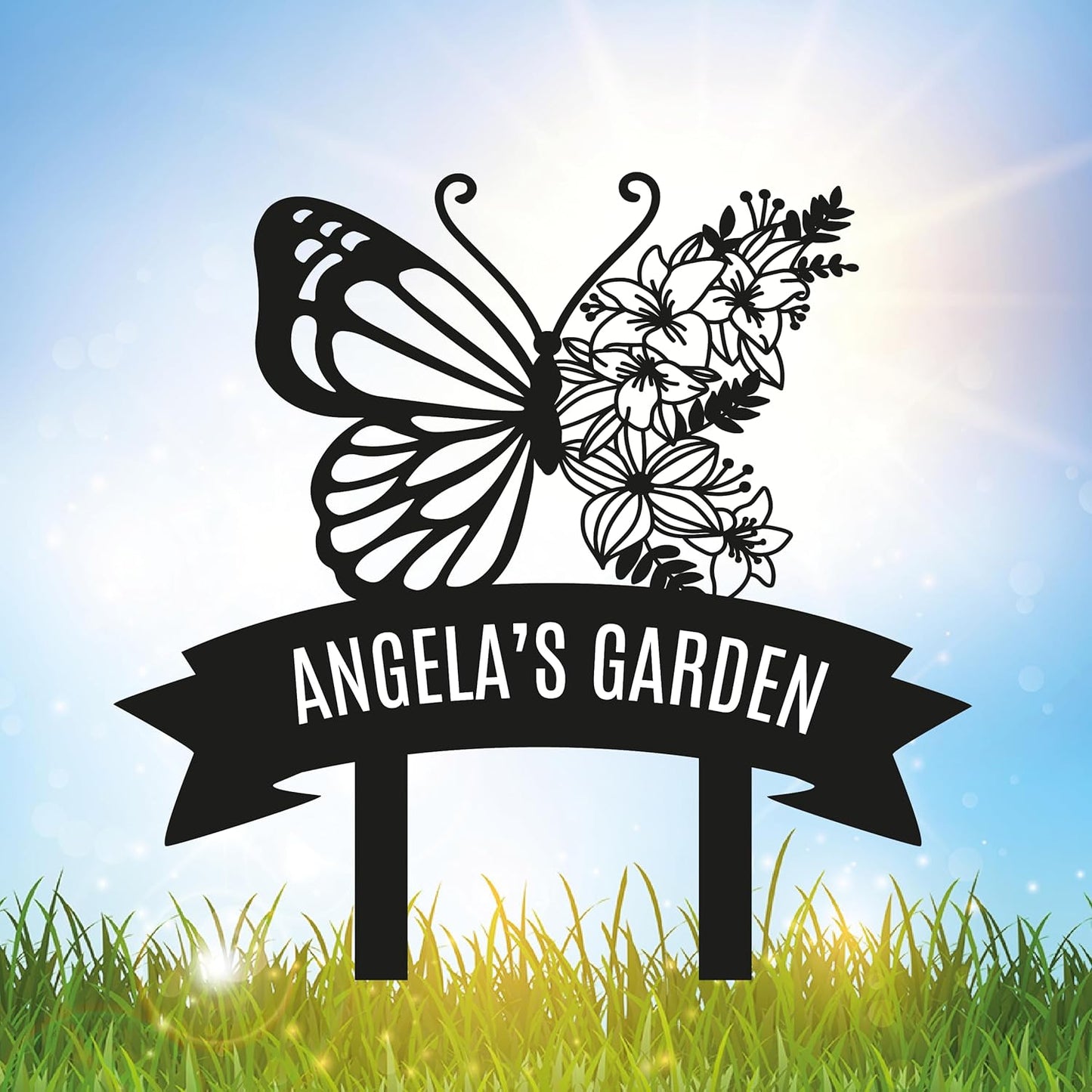 Personalized Metal Garden Sign with Stake for Custom Decor