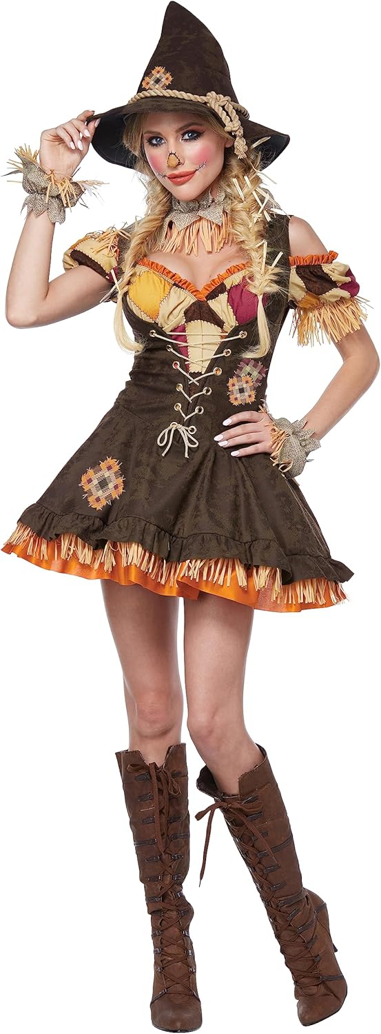 Womens Sassy Scarecrow Costume for Fun Halloween Parties