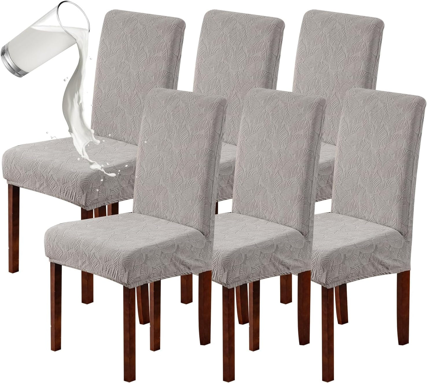 Genina 100% Waterproof Dining Room Chair Covers Set of 6