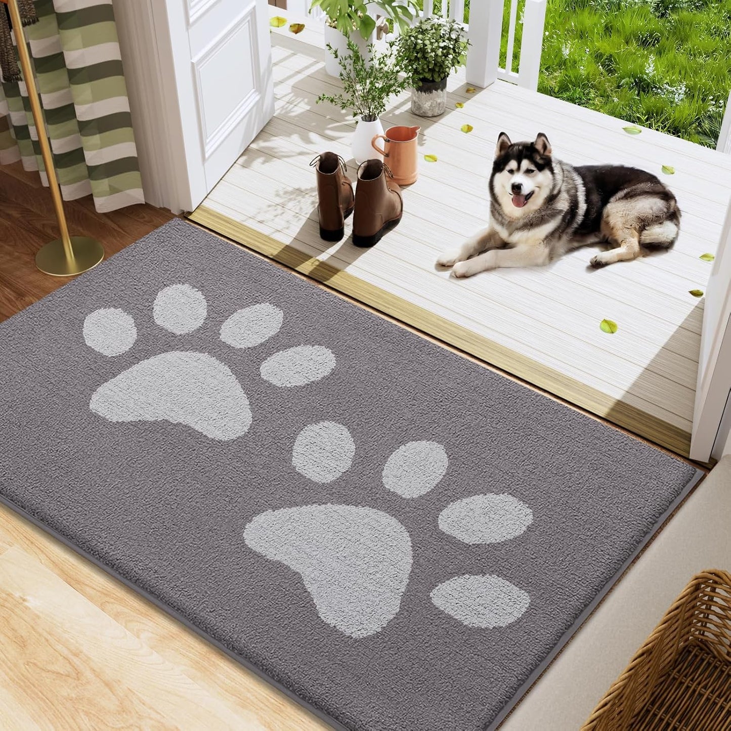 Buganda Dog Door Mat for Muddy Paws - Absorbent and Non-Slip