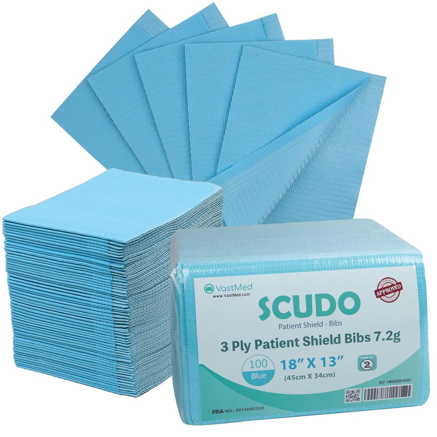 500 PCs Dental Grade Disposable Bibs for Patients by VASTMED