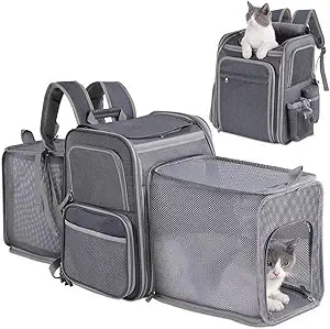 Expandable Pet Travel Carrier Backpack for Cats and Dogs