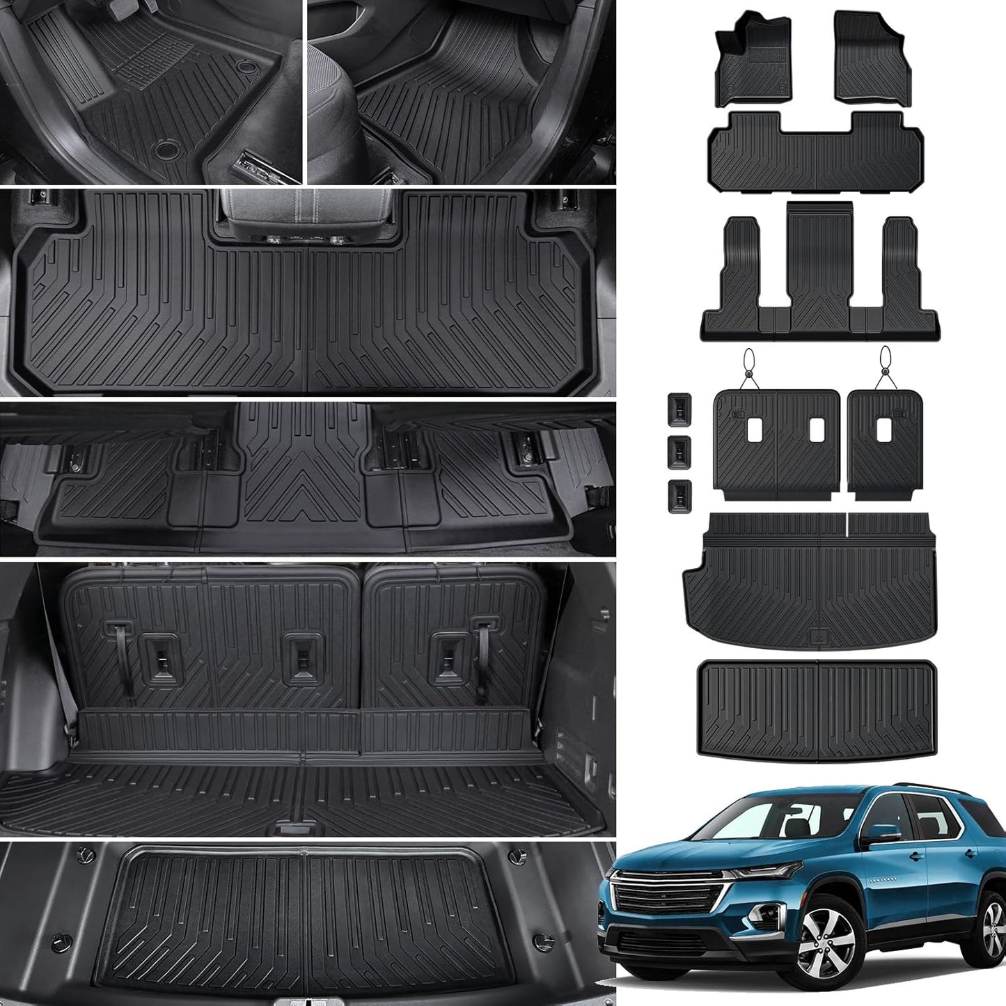 Custom Fit Floor Mat Cargo Mats for Chevrolet Traverse 2018-2023