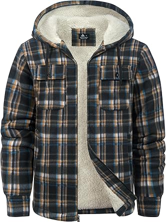 SCODI Men's Flannel Shirt Jacket for Winter Warmth and Style