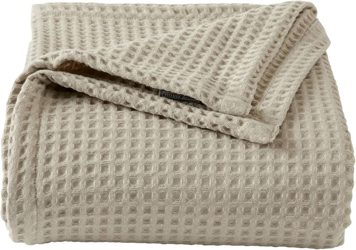 100% Cotton Waffle Weave Bed Blanket for All-Season Comfort