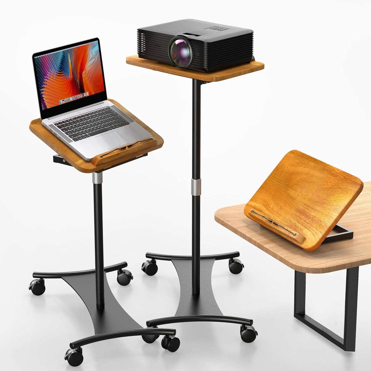 NAMON Rolling Laptop Stand: Adjustable Height & Dual-Use Design
