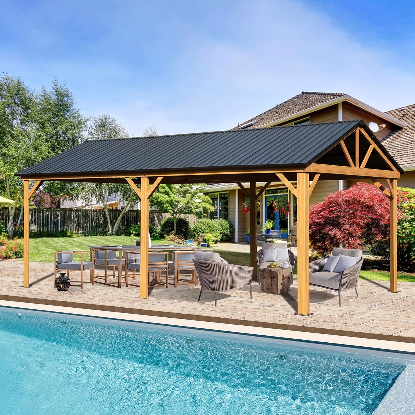 Domi 12ft X 20ft Hardtop Gazebo for Elegant Outdoor Spaces