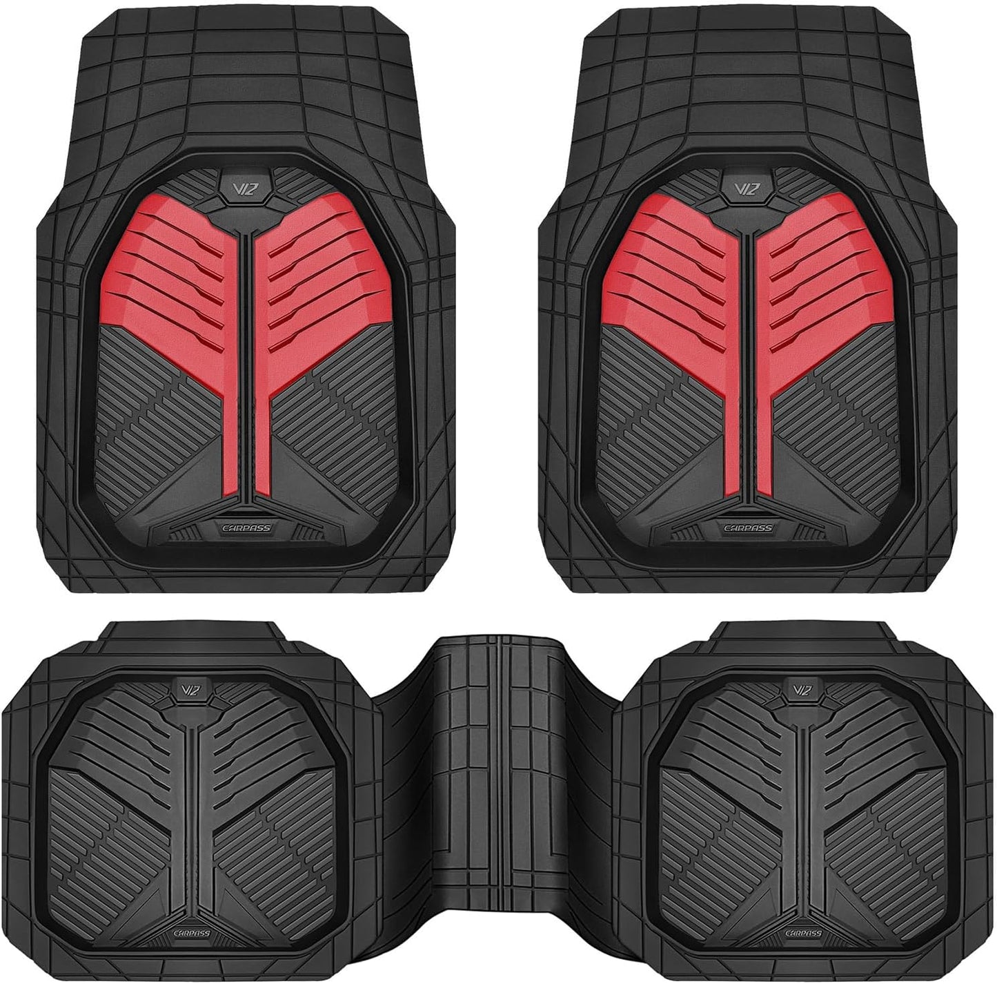 CAR PASS Heavy Duty Rubber Car Mats for All Weather Protection
