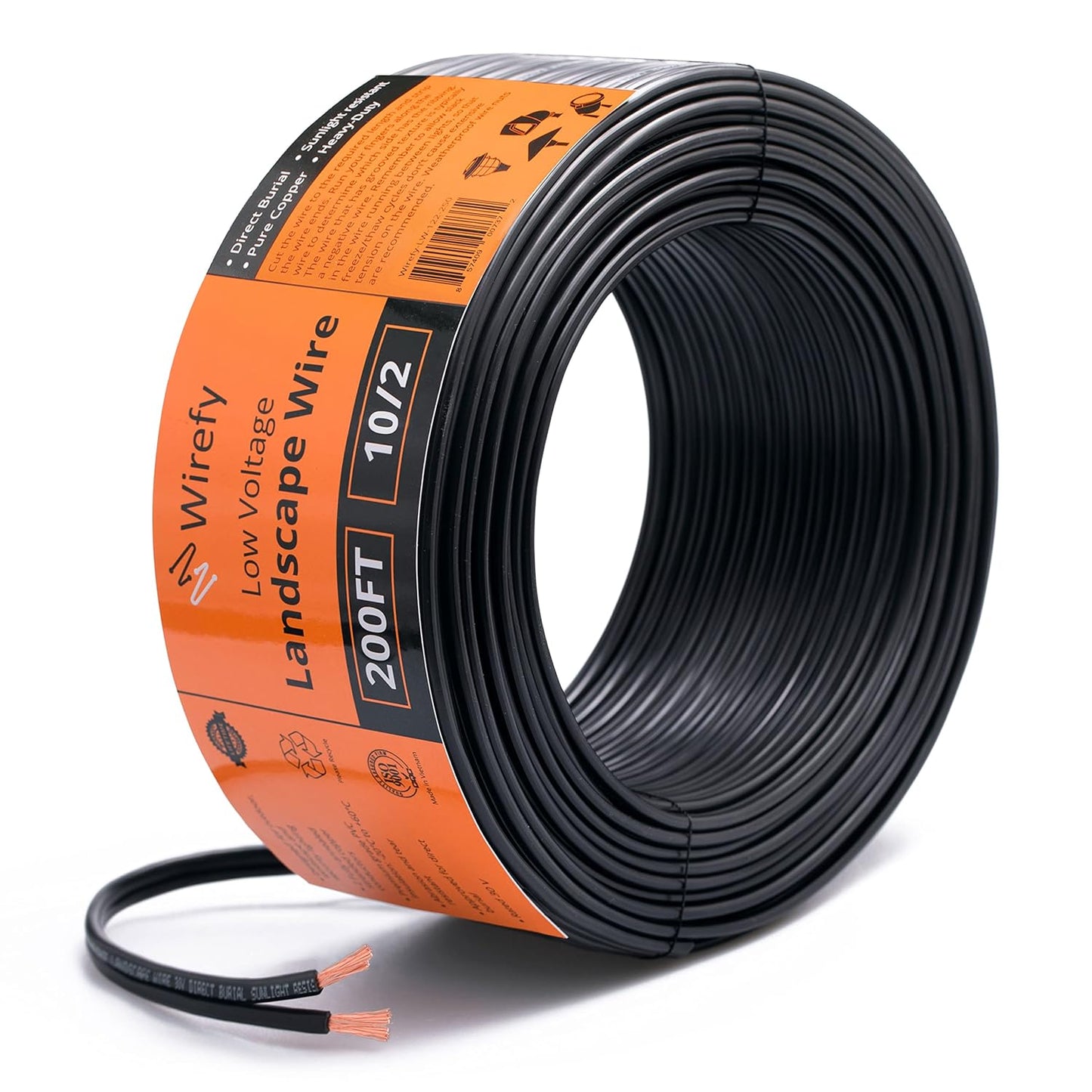 Wirefy 10/2 Low Voltage Landscape Lighting Copper Wire for Gardens