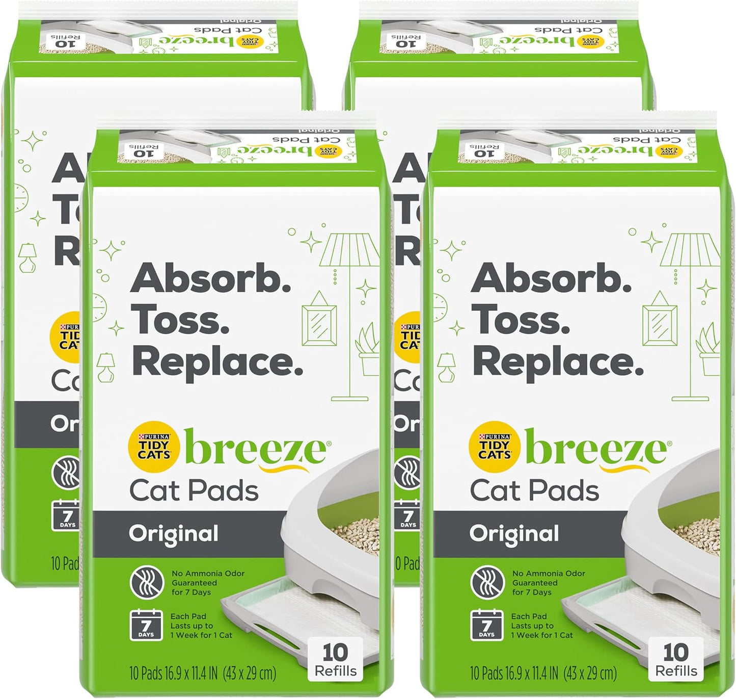 Tidy Cats Breeze Original Cat Pads - Clean & Easy Disposable