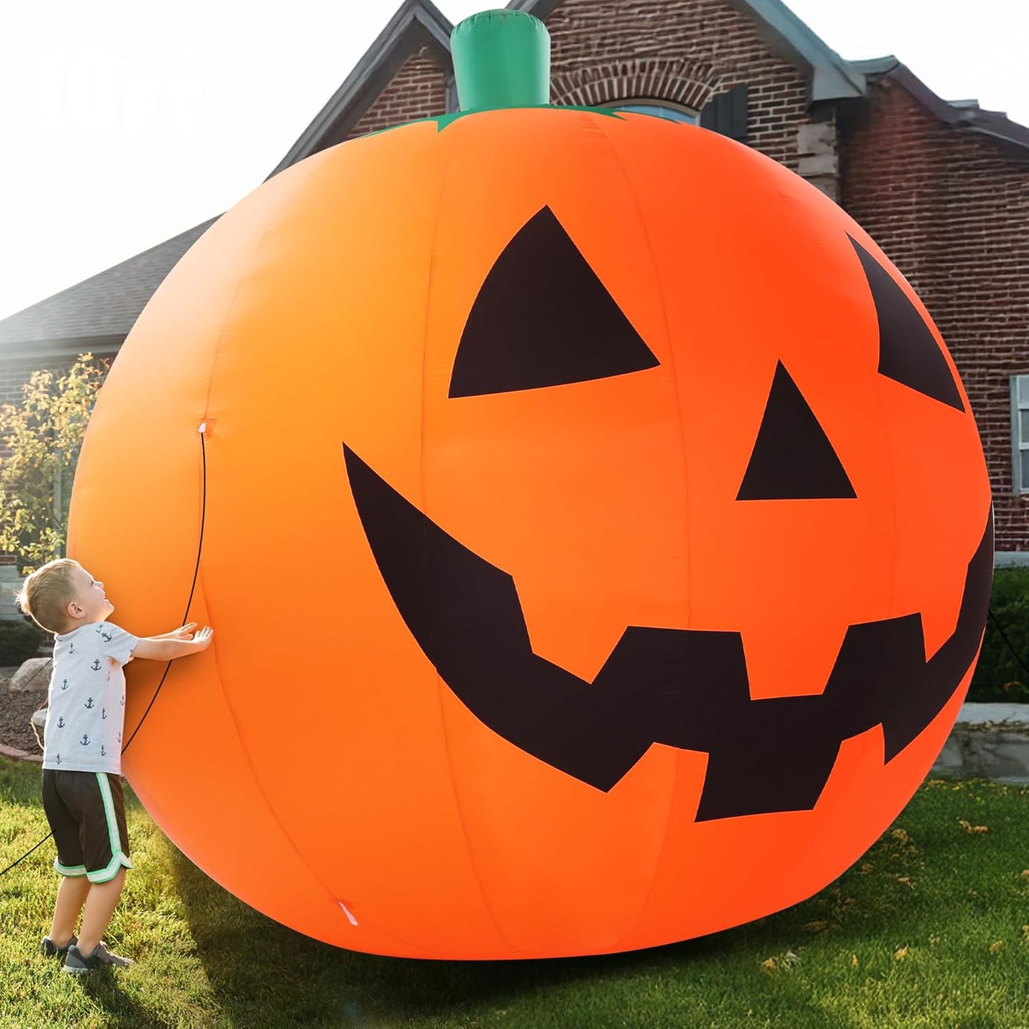 Giant 10ft Inflatable Pumpkin with Rotating LEDs for Halloween