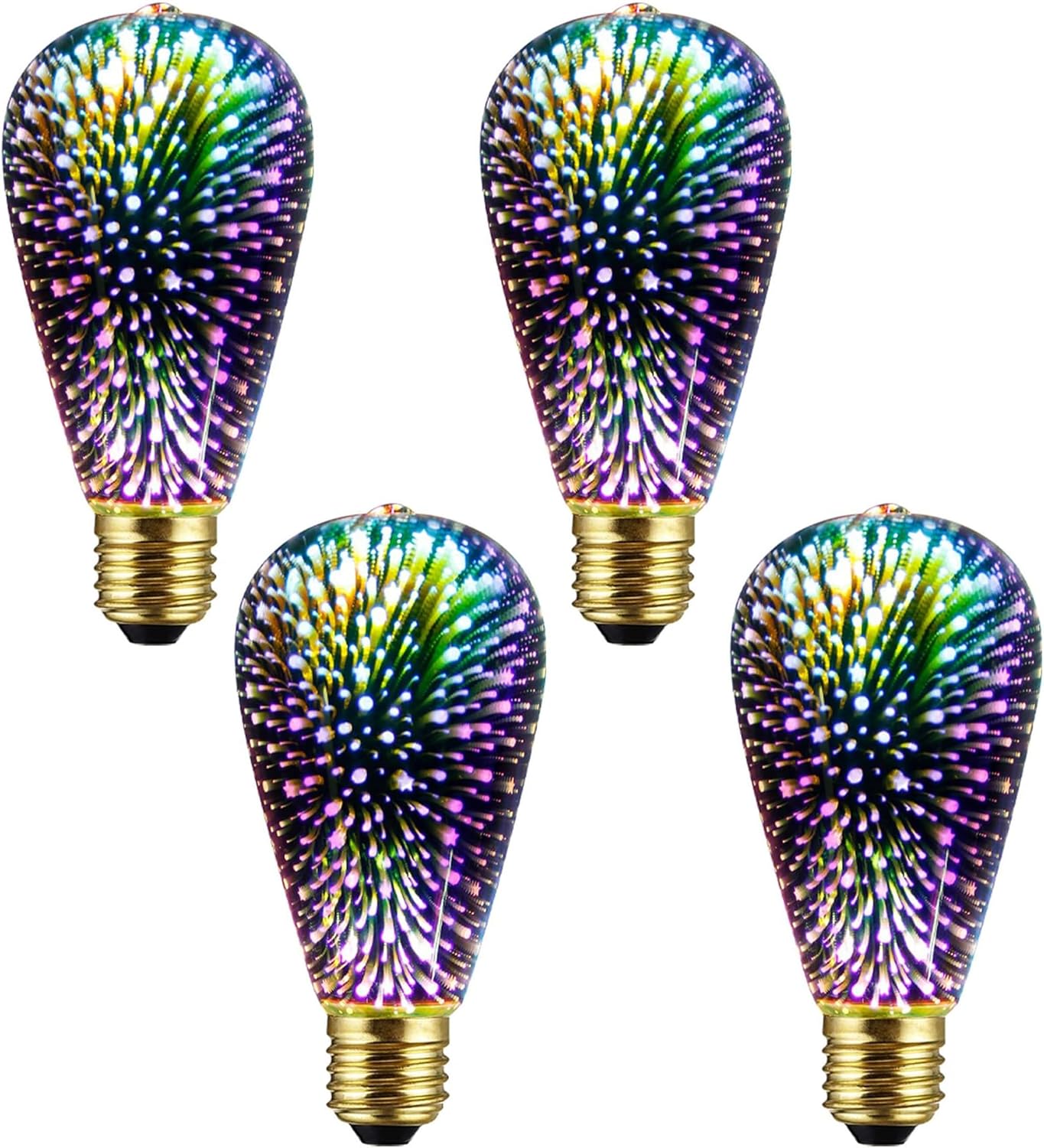 4 Pack Infinity 3D Fireworks Effect LED Light for Parties