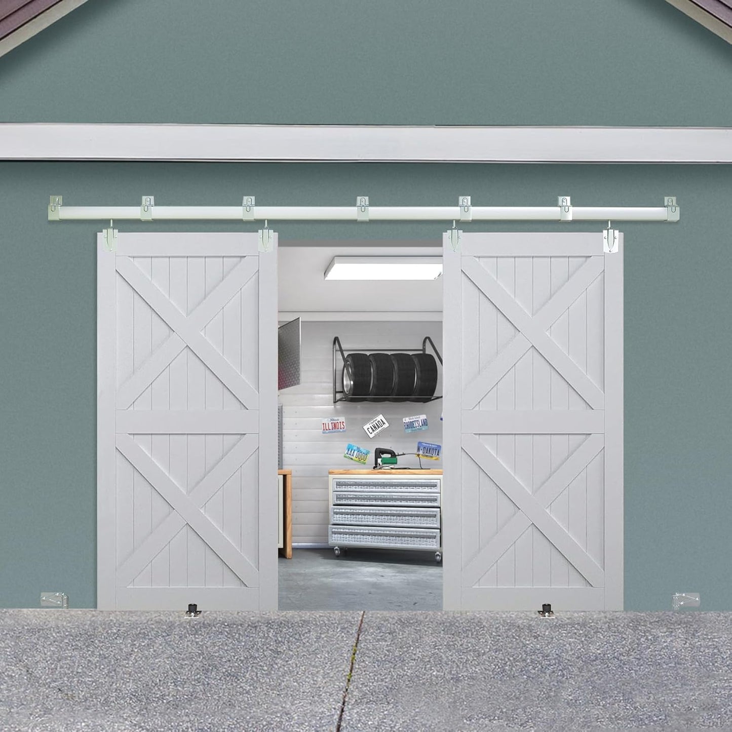 Exterior Barn Door Hardware Kit for Heavy Duty Sliding Doors