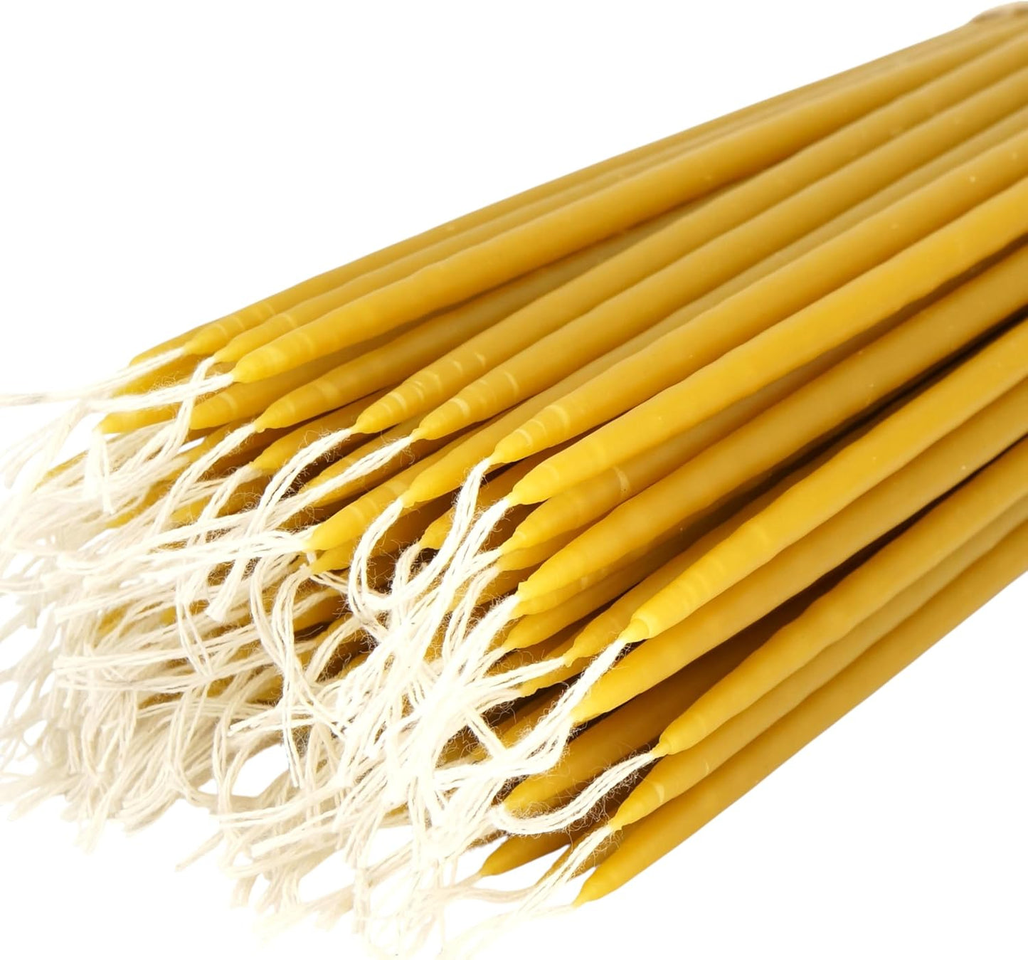 200 Pure Beeswax Church Candles - Dripless and Smokeless Tapers