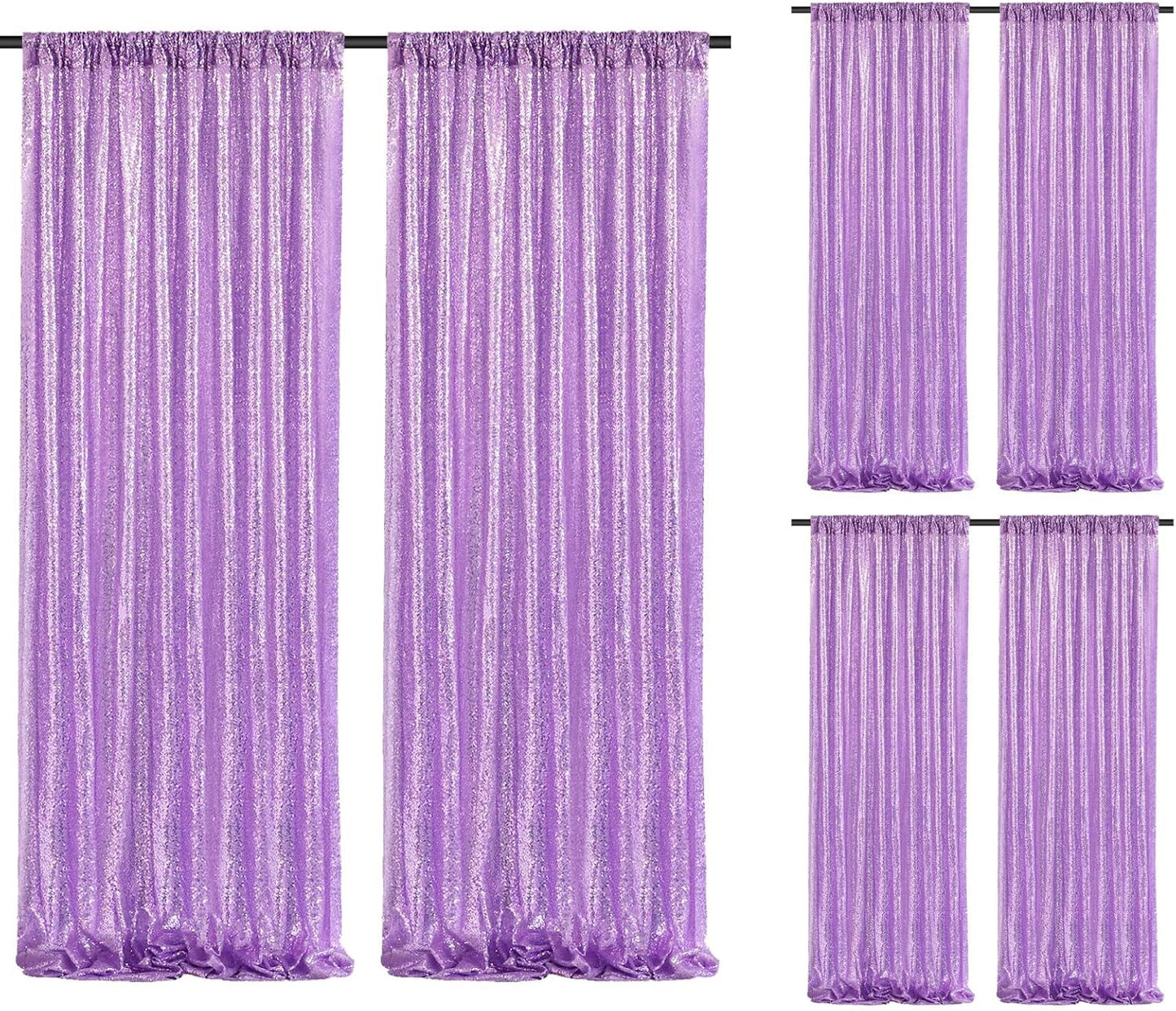 Lavender Glitter Sequin Backdrop Curtains for Stunning Events