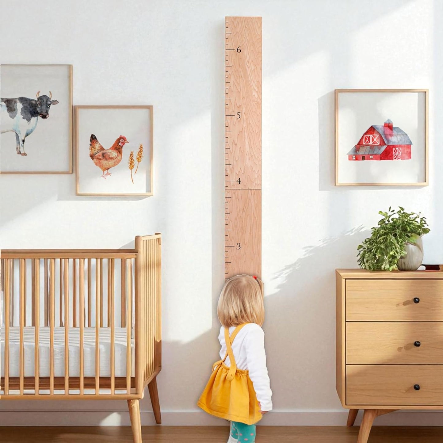HEADWATERS STUDIO Wood Growth Chart for Kids - Stylish Decor