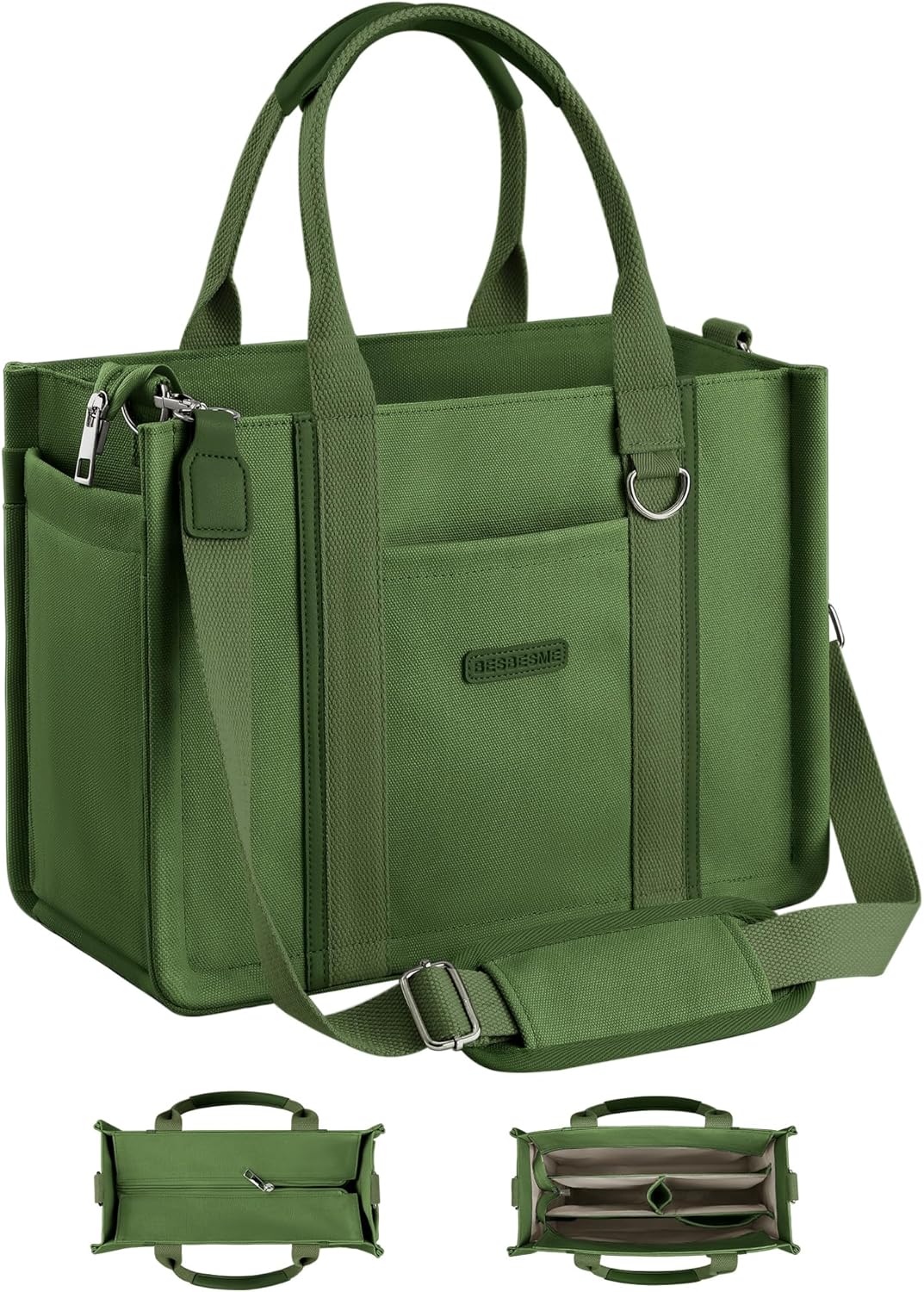 BESBESME Womens Canvas Tote Bag for Work and Travel Needs