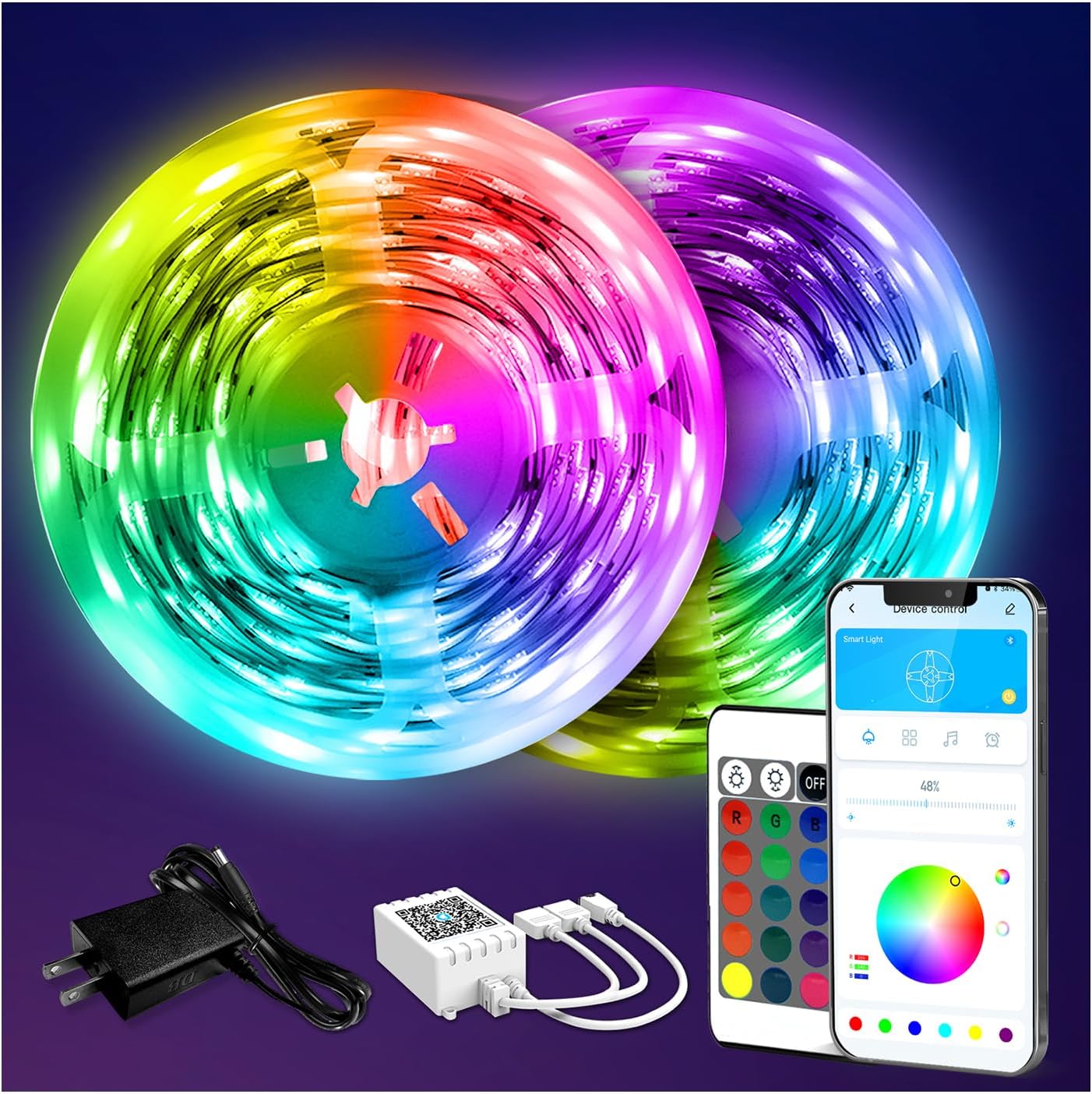 130ft LED Strip Lights, Vibrant RGB Decor, Remote Control