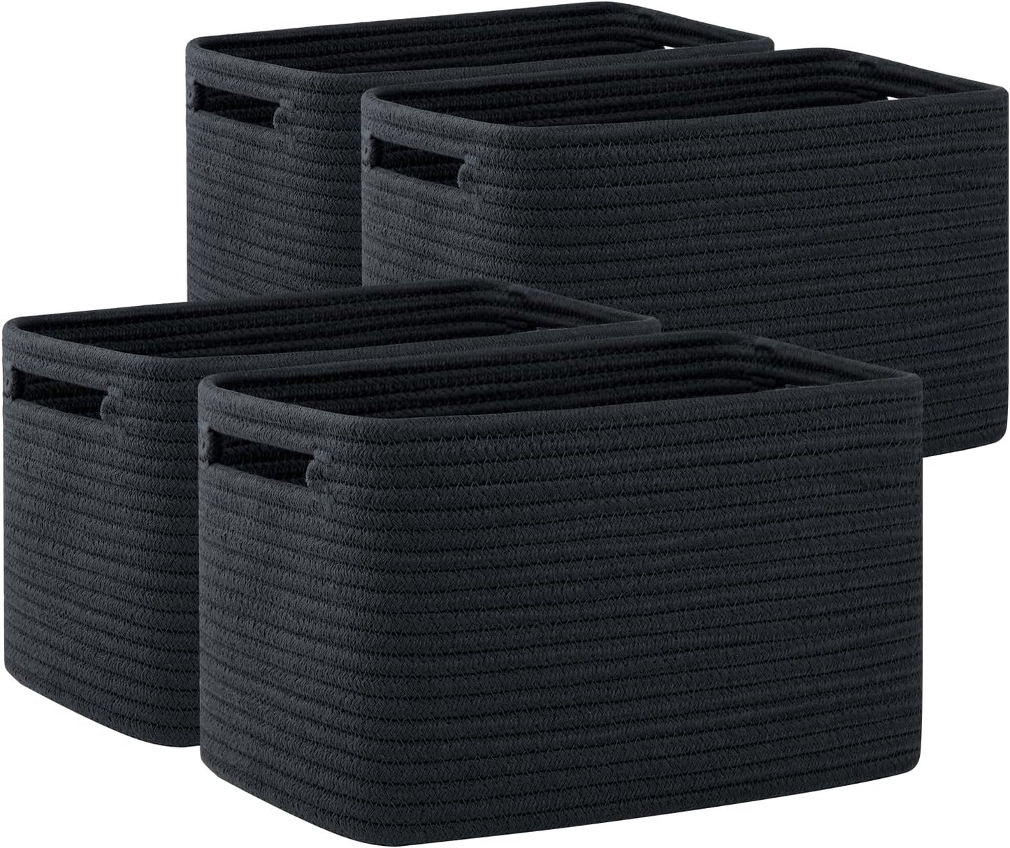 OIAHOMY Storage Baskets for Organizing - 4 Pack Cotton Bins