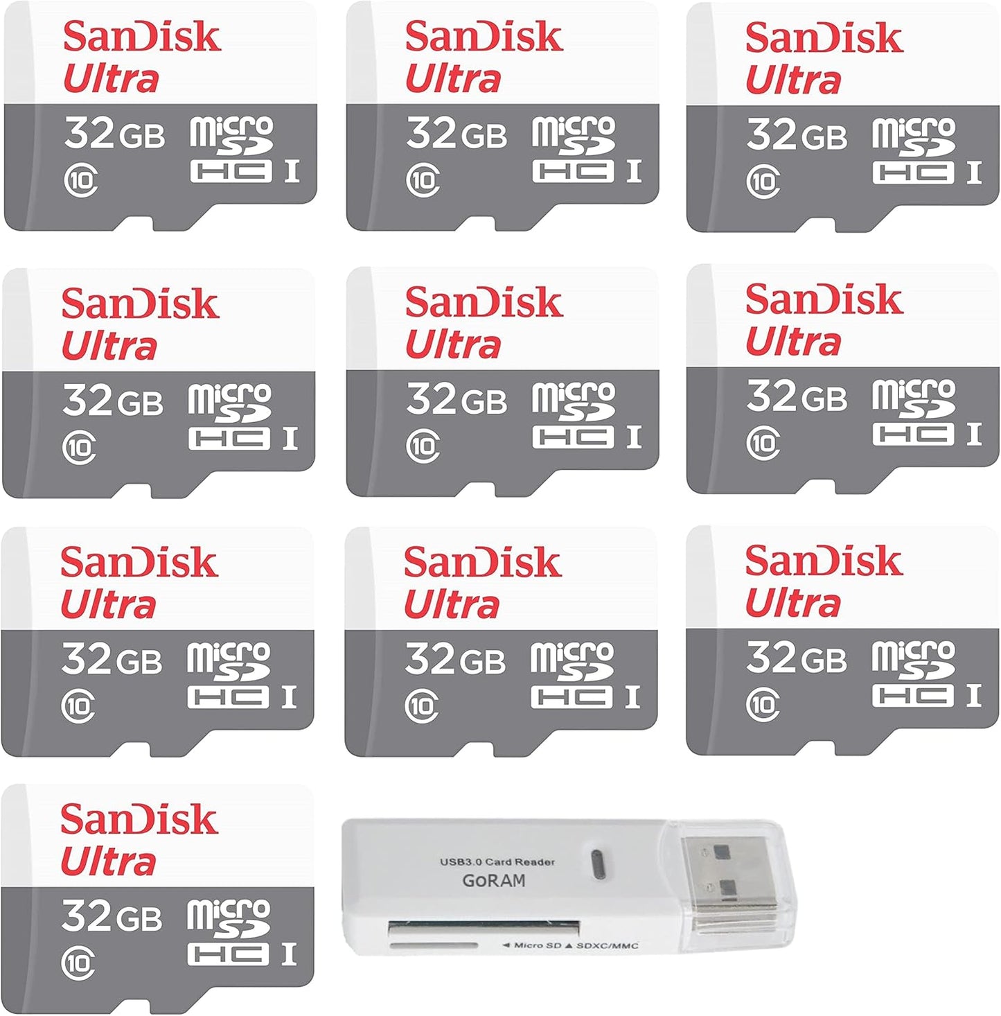 SanDisk 32GB Ultra MicroSD Class 10 Bundle with GoRAM Reader