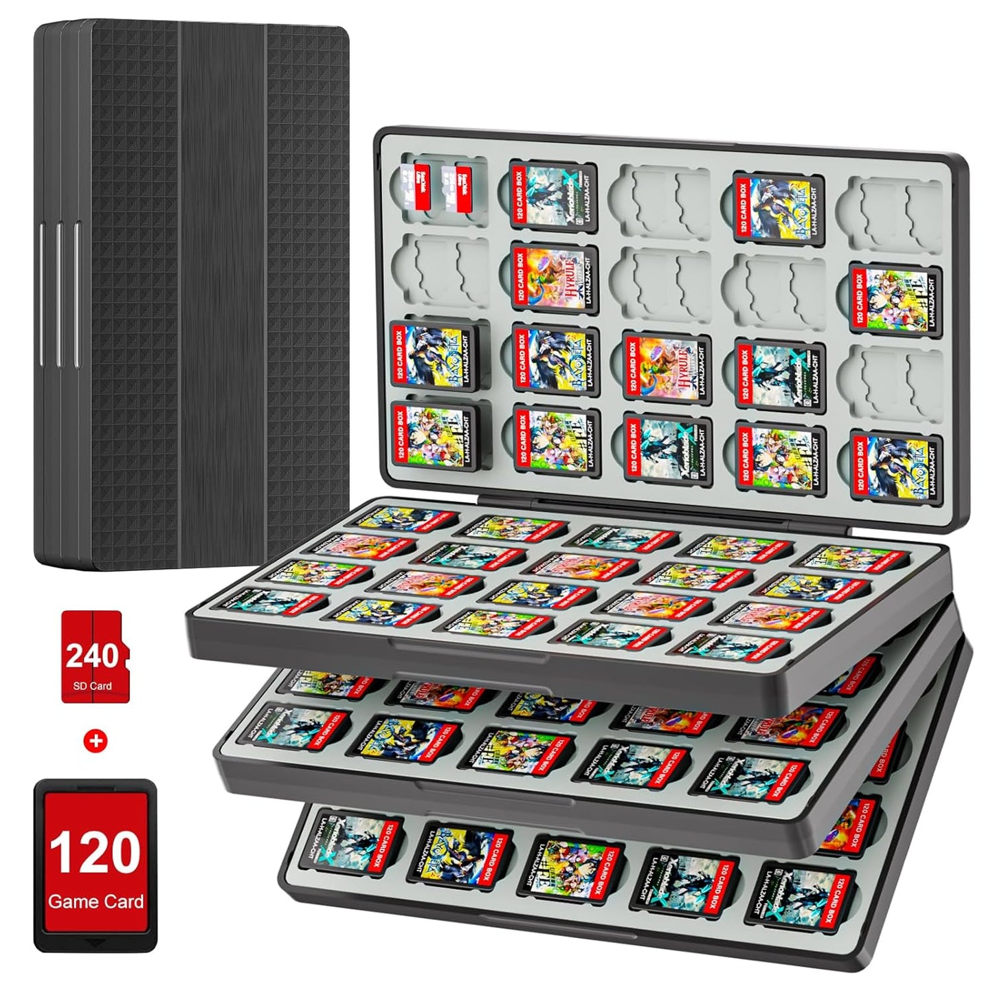 iPLYGAM Switch Game Case for Nintendo Switch with 120 Slots