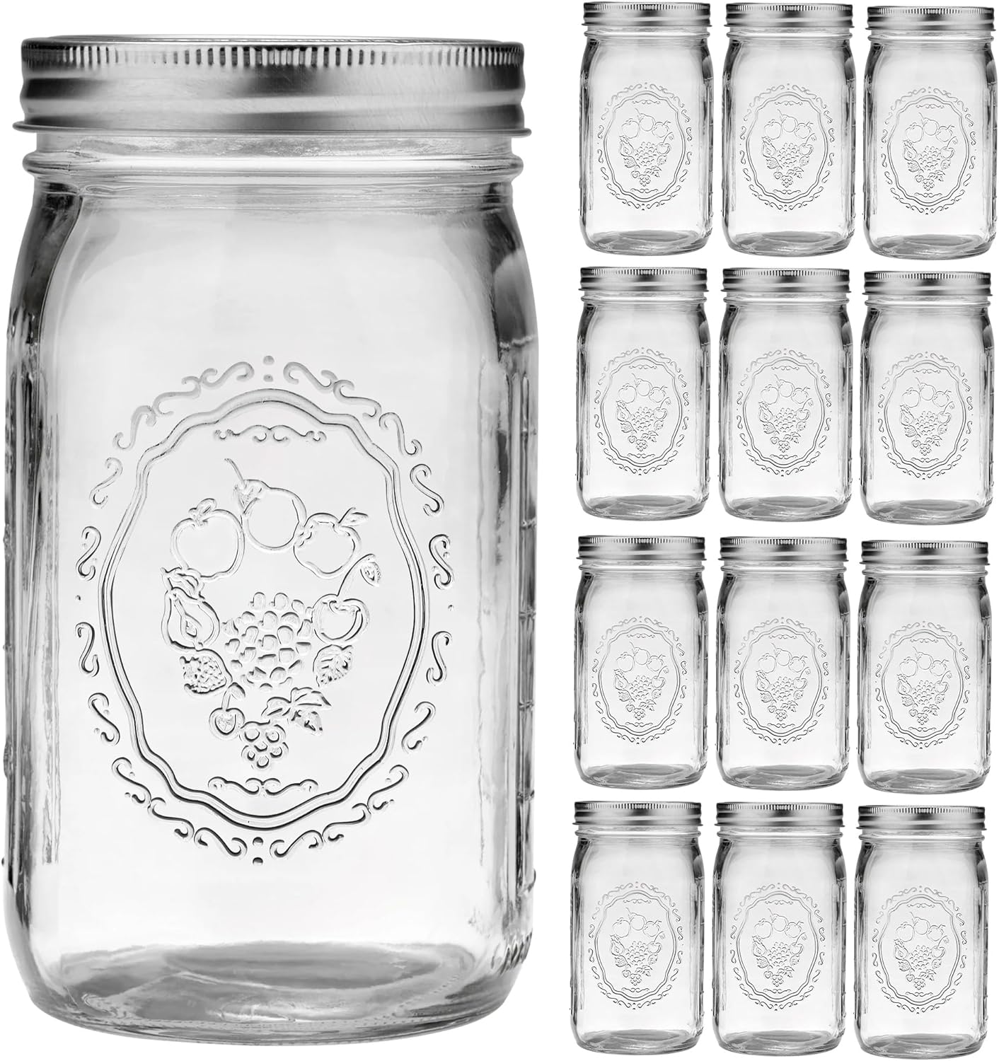 32 oz Wide Mouth Mason Jars - Perfect for Canning and Storage
