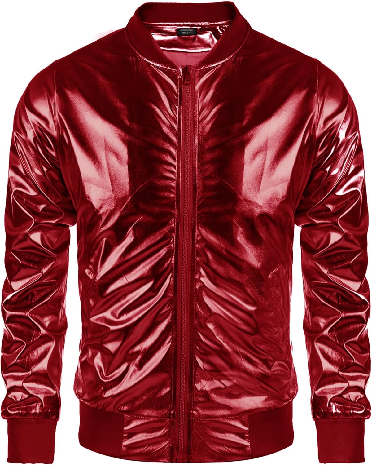COOFANDY Men's Metallic Jacket for 70s Disco Party Style