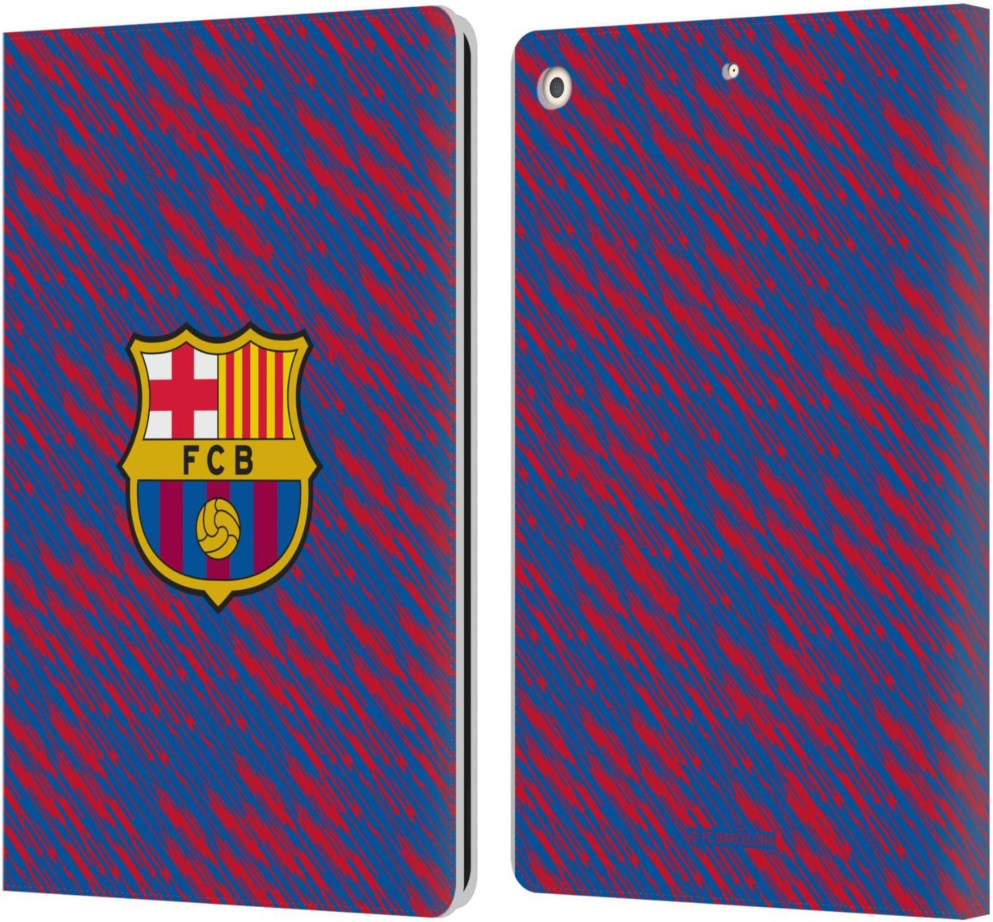FC Barcelona Glitch Crest Leather Wallet Case for iPad 10.2