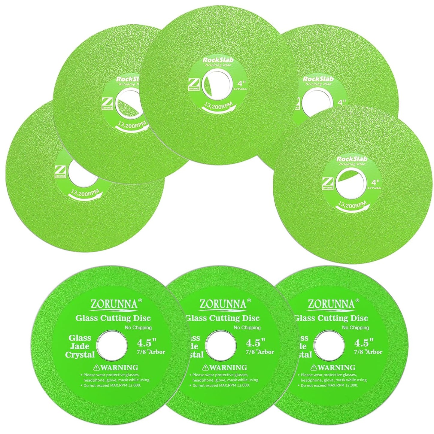 ZORUNNA Glass Cutting & Rock Grinding Disc Set - Precision & Versatility