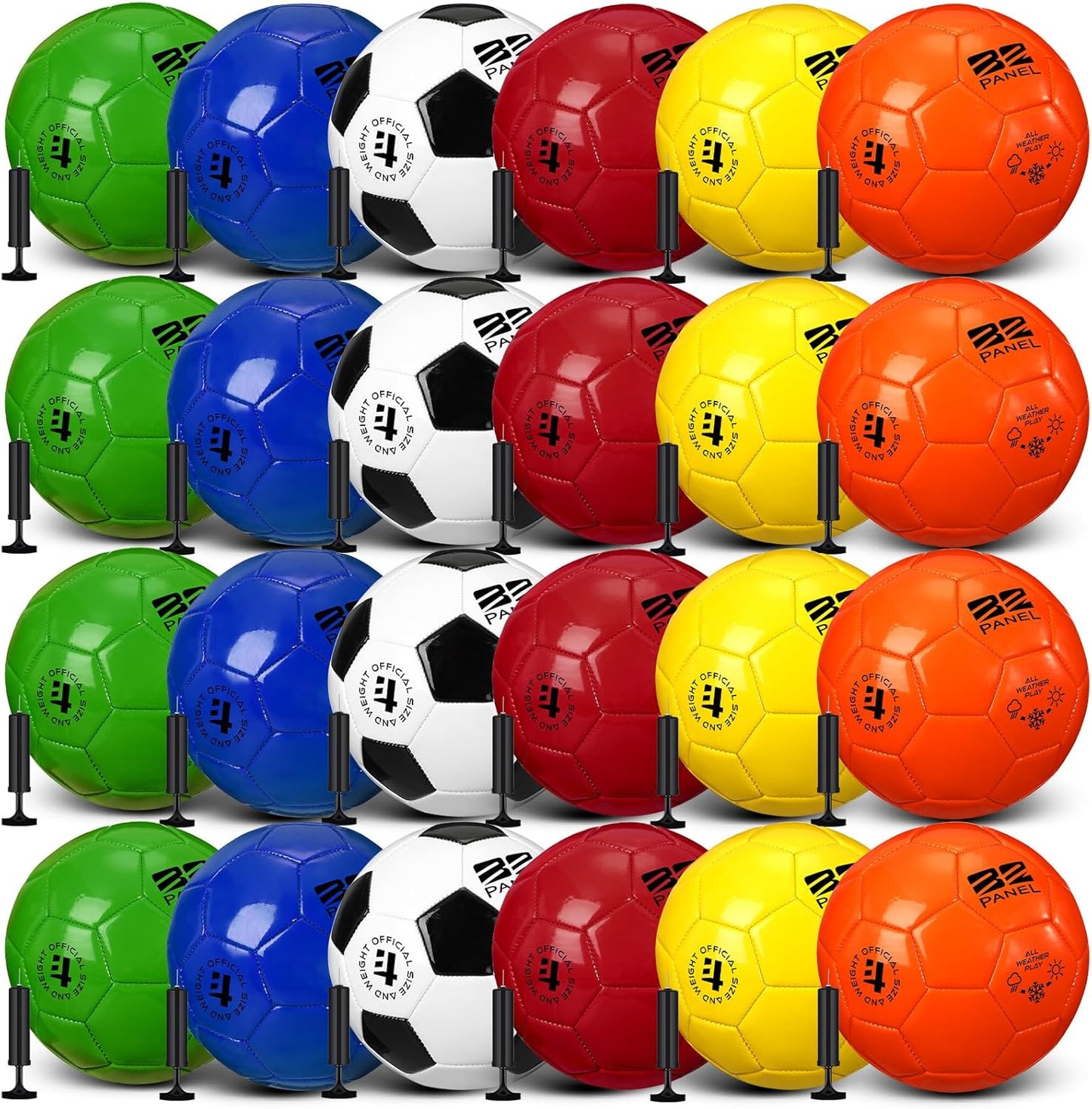24 Pack Operation Christmas Deflated Soccer Balls for Training