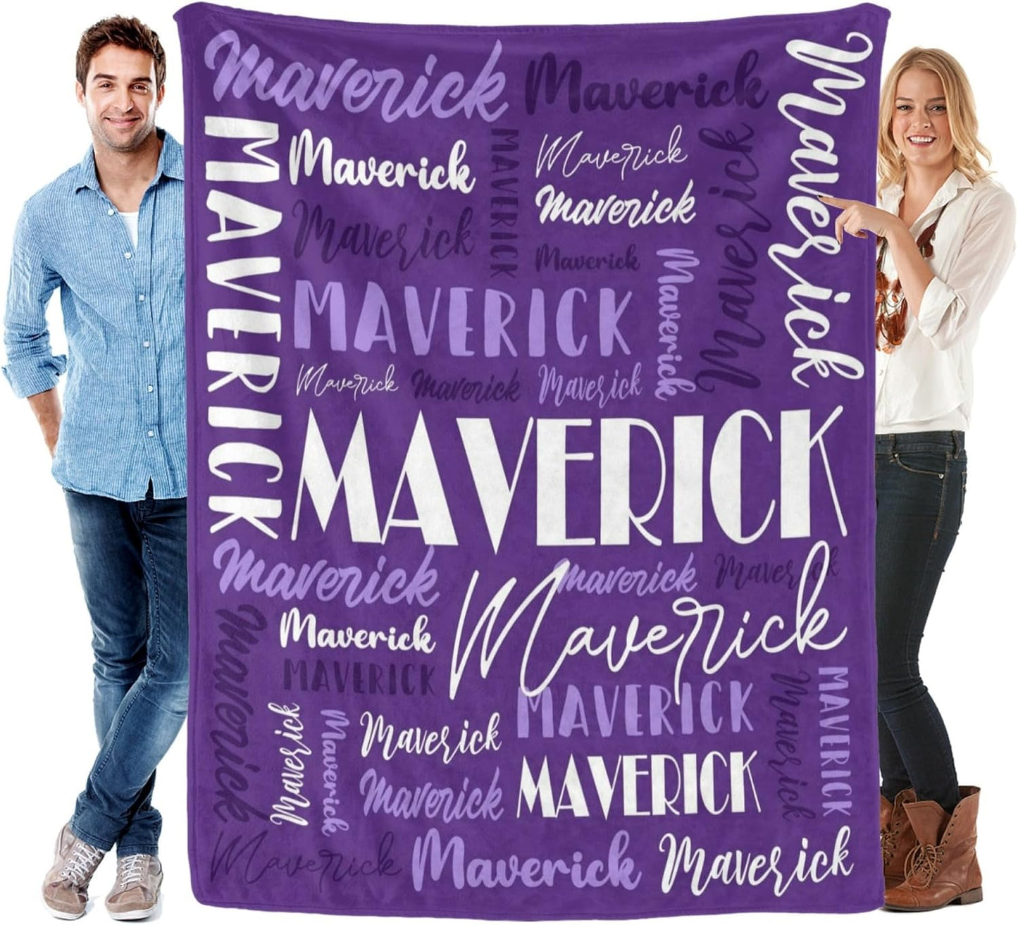 Personalized Name Blanket for Adults and Kids - Custom Flannel Throw