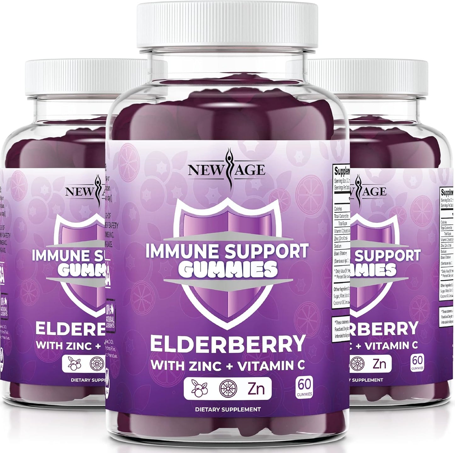 NEW AGE Immune System Support Gummies with Elderberry and Zinc