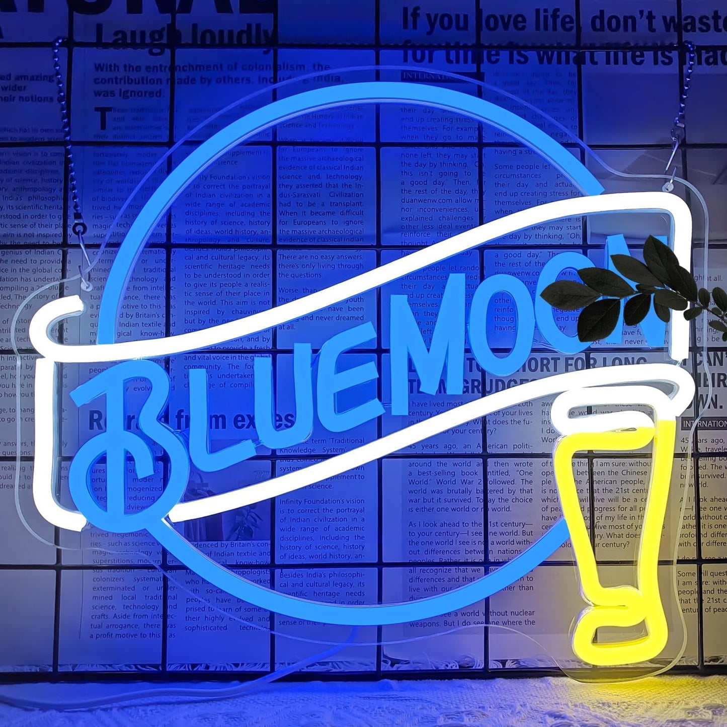Blue Beer Neon Sign for Wall Decor - Dimmable Light for Bars