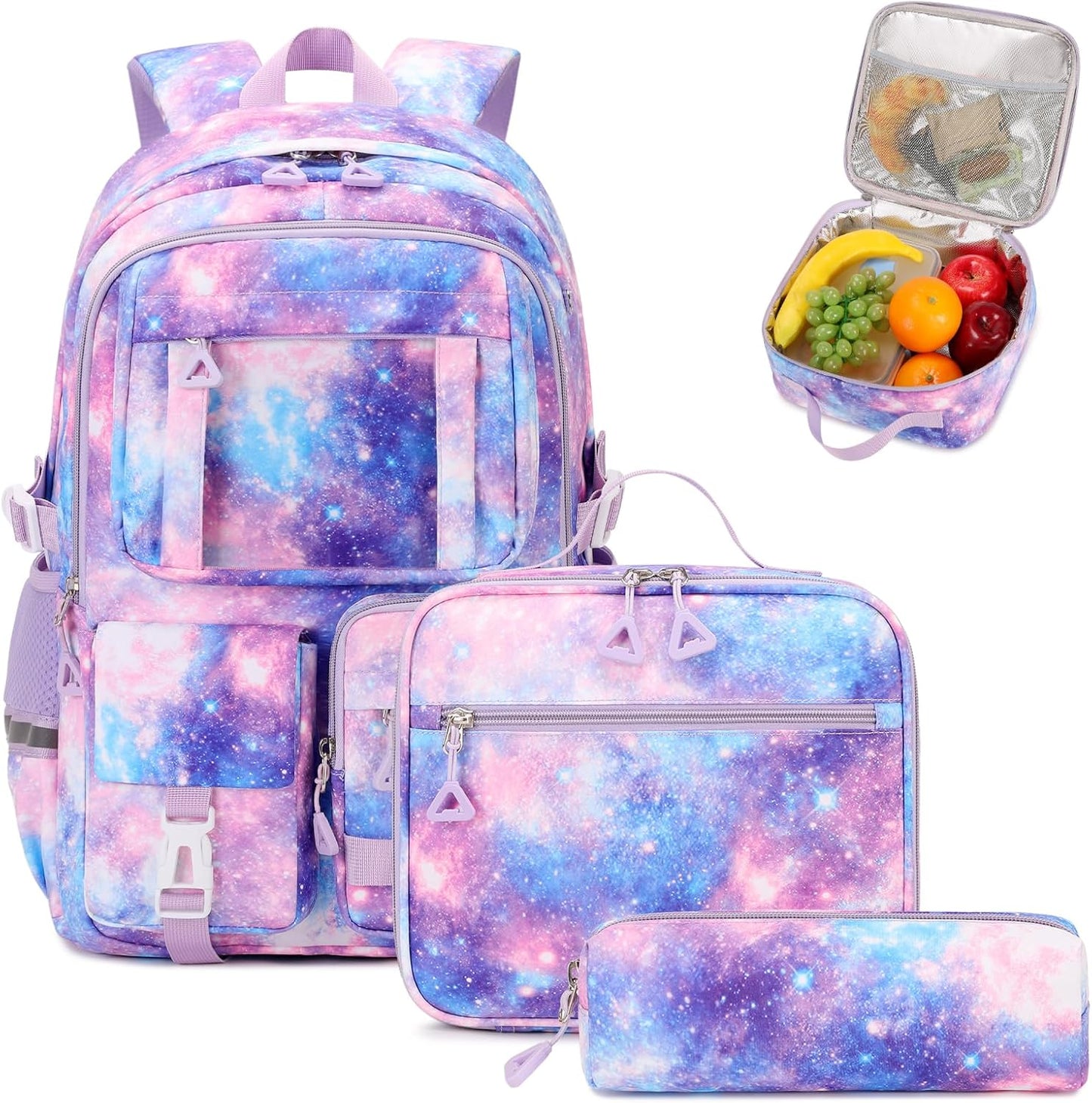 Kawaii Girls Backpack Set with Lunch Box for School Use