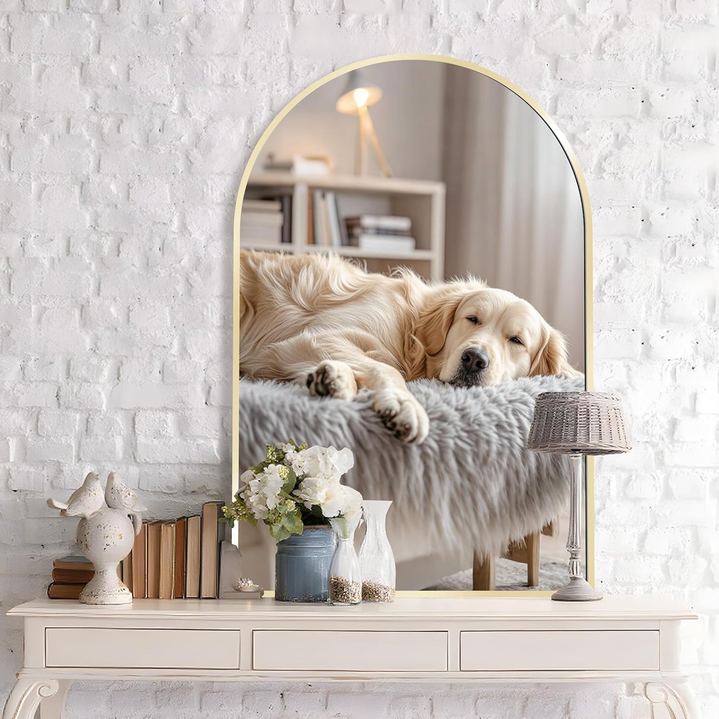 Arched Wall Mirror 24X36 for Modern Farmhouse Home Decor