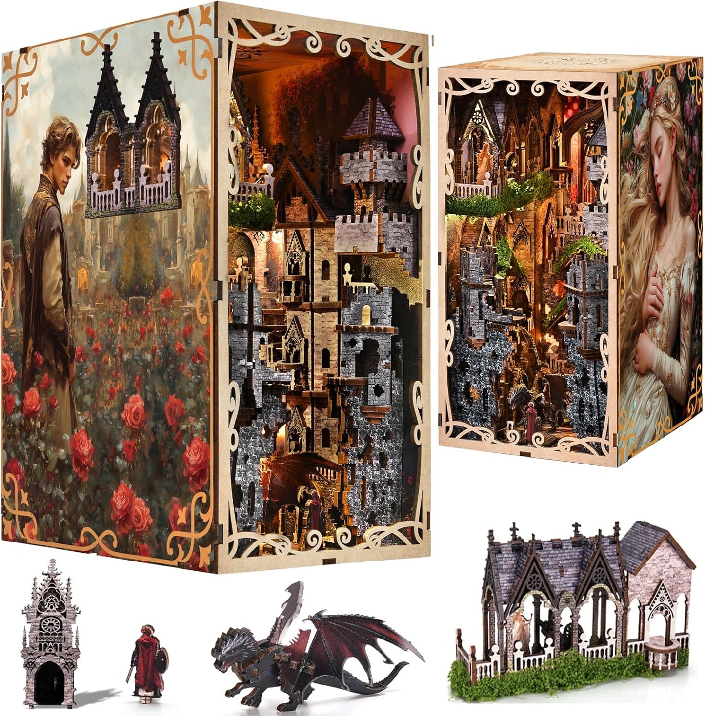 Book Nook Kit - DIY Miniature House 3D Wooden Puzzle for Adults