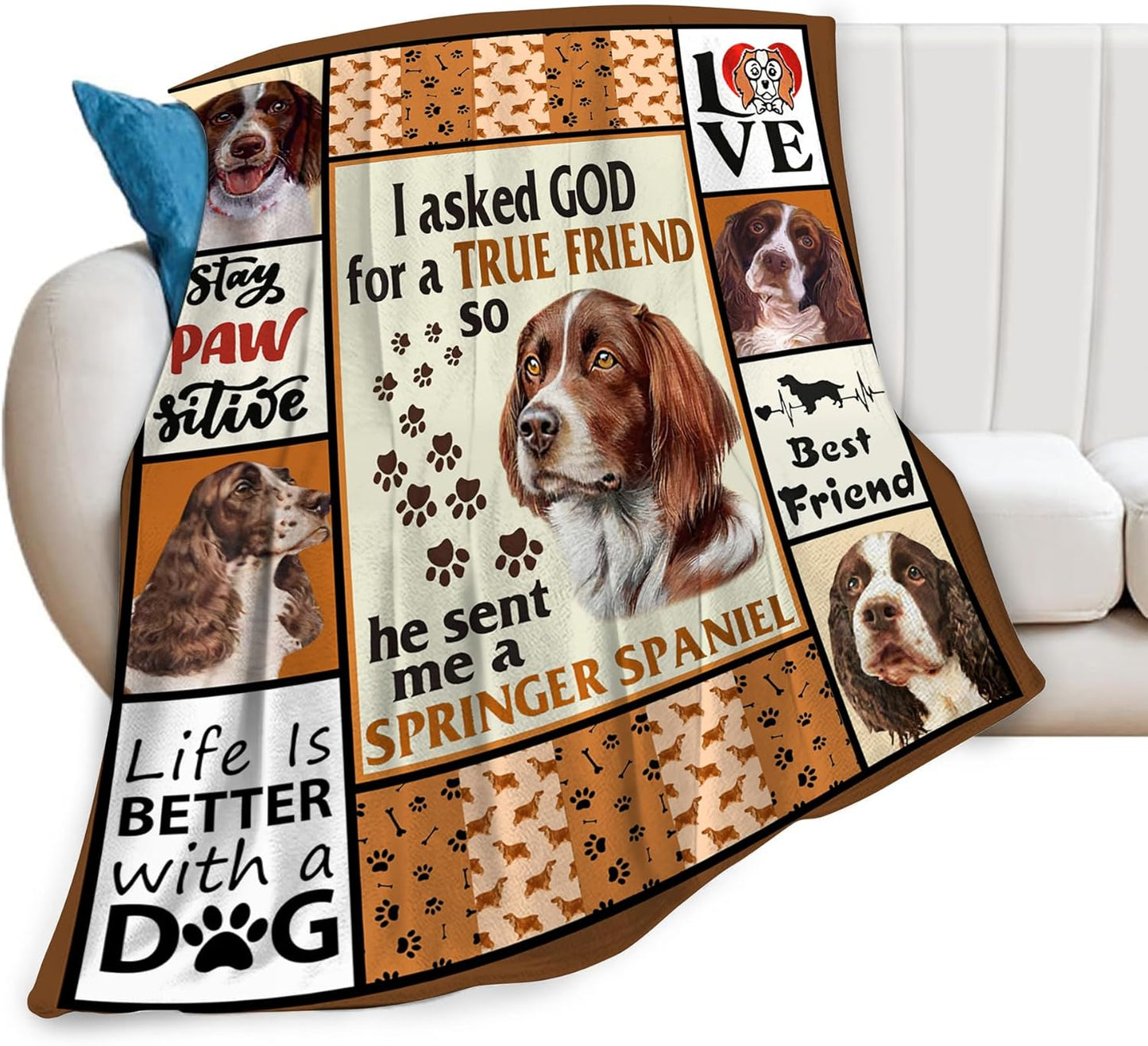 Ultra-Soft Springer Spaniel Dog Blanket for Cozy Comfort