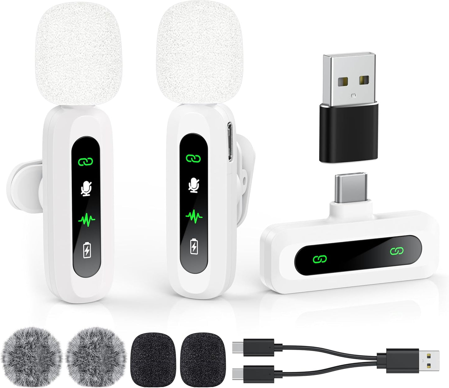 Wireless USB-C Lavalier Mic - Clear Denoise Recording