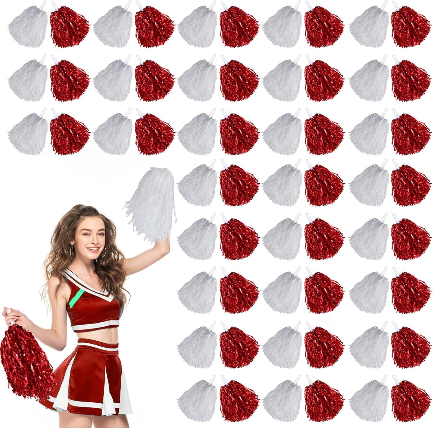 60 Pcs Cheerleading Pom Poms for Spirited Sports and Dance