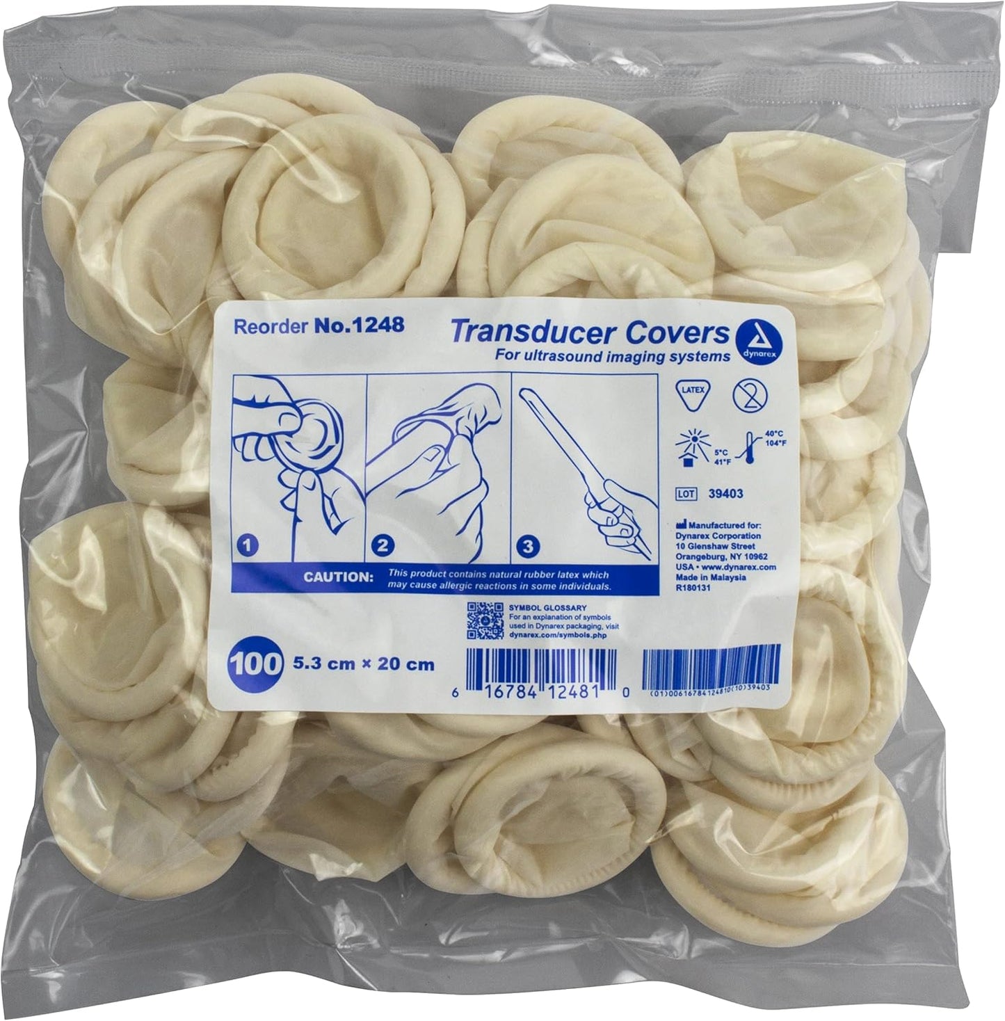 Ultrasound Transducer Probe Covers - Box of 100 for Safety