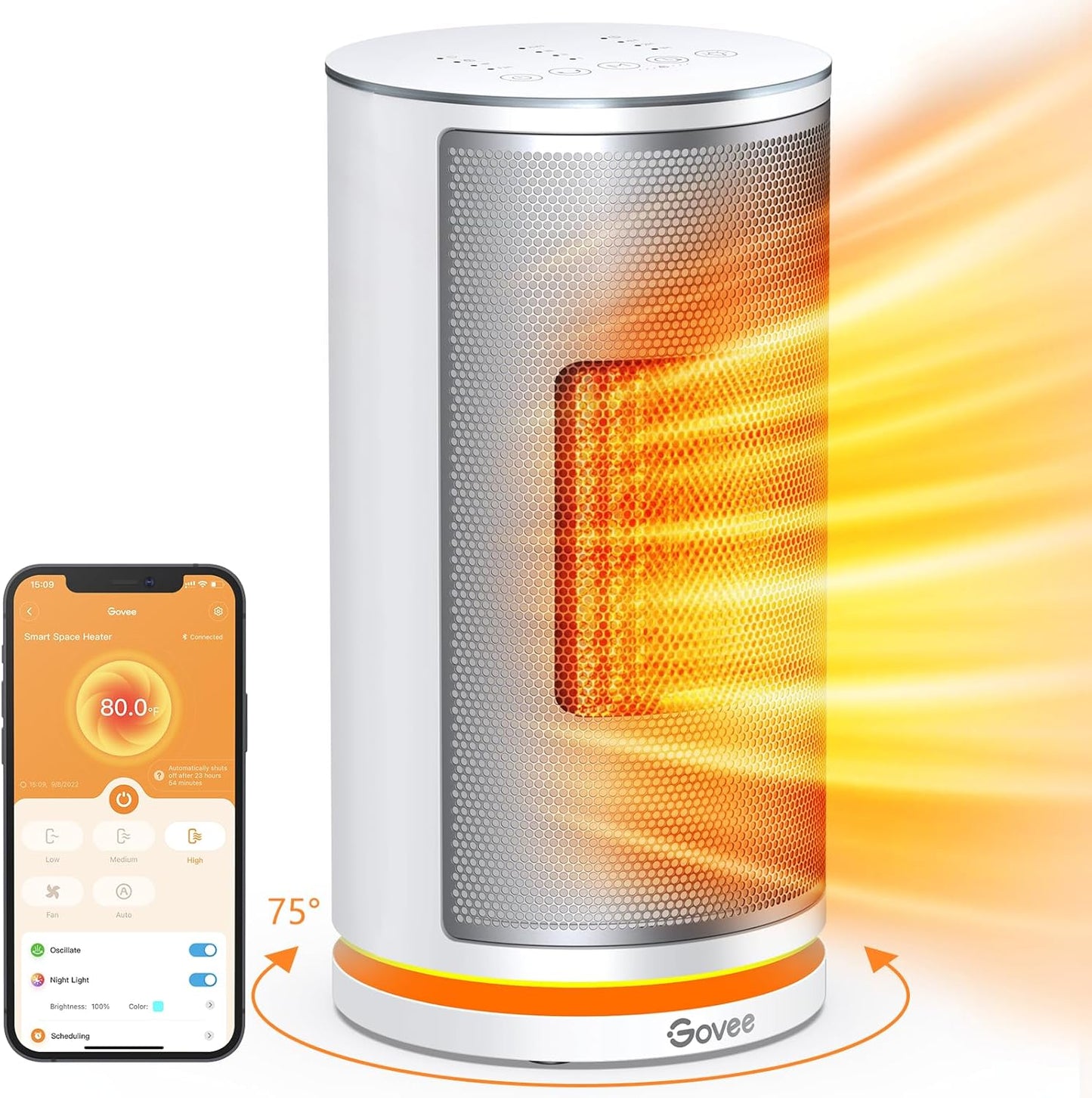 Govee Smart Space Heater for Indoor Use with 1500W Power