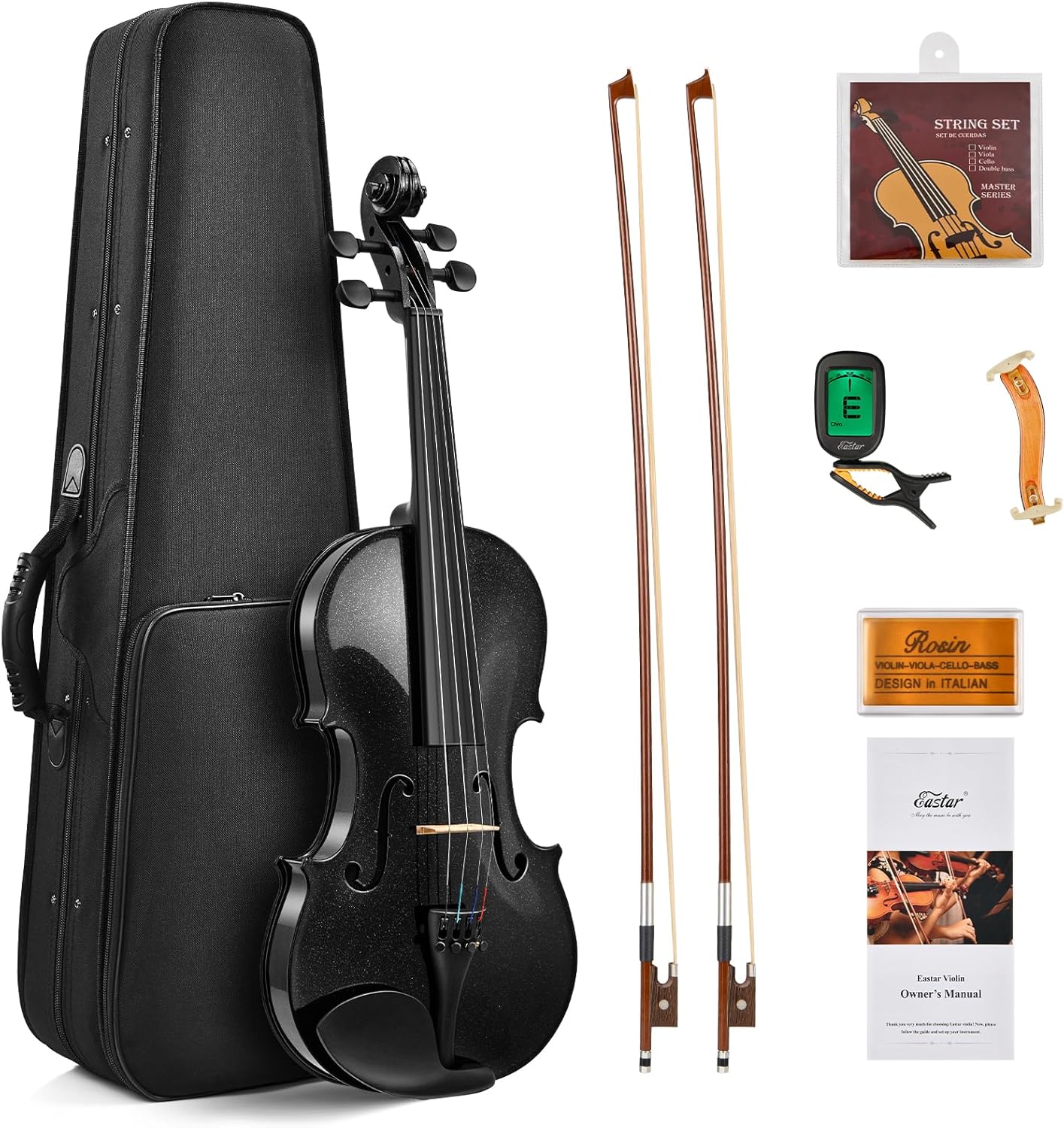 Eastar 4/4 Violin Set Full Size Fiddle with Hard Case and More