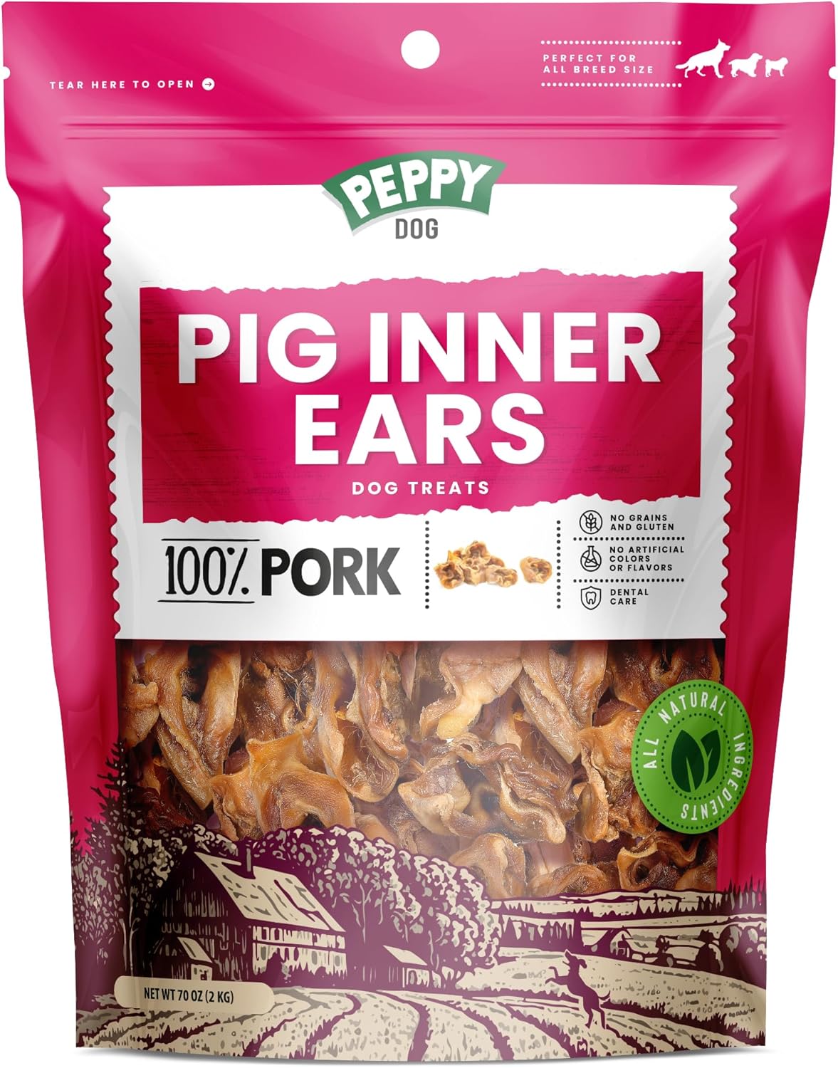 All Natural Pig Ear Slices Dog Treats for Healthy Chewing