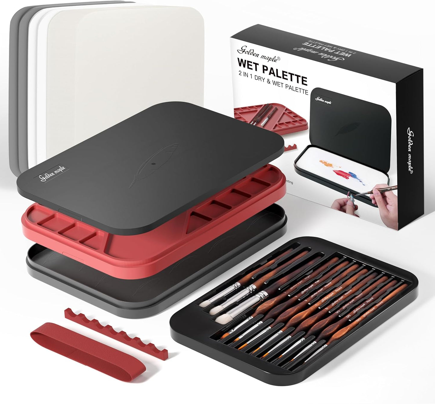 Wet Palette for Painting Miniatures - 2 in 1 with Brushes & More