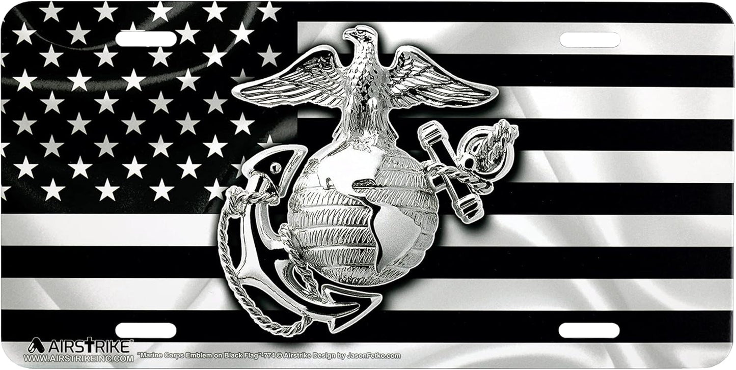 USMC Black Flag License Plate - Made in USA!
