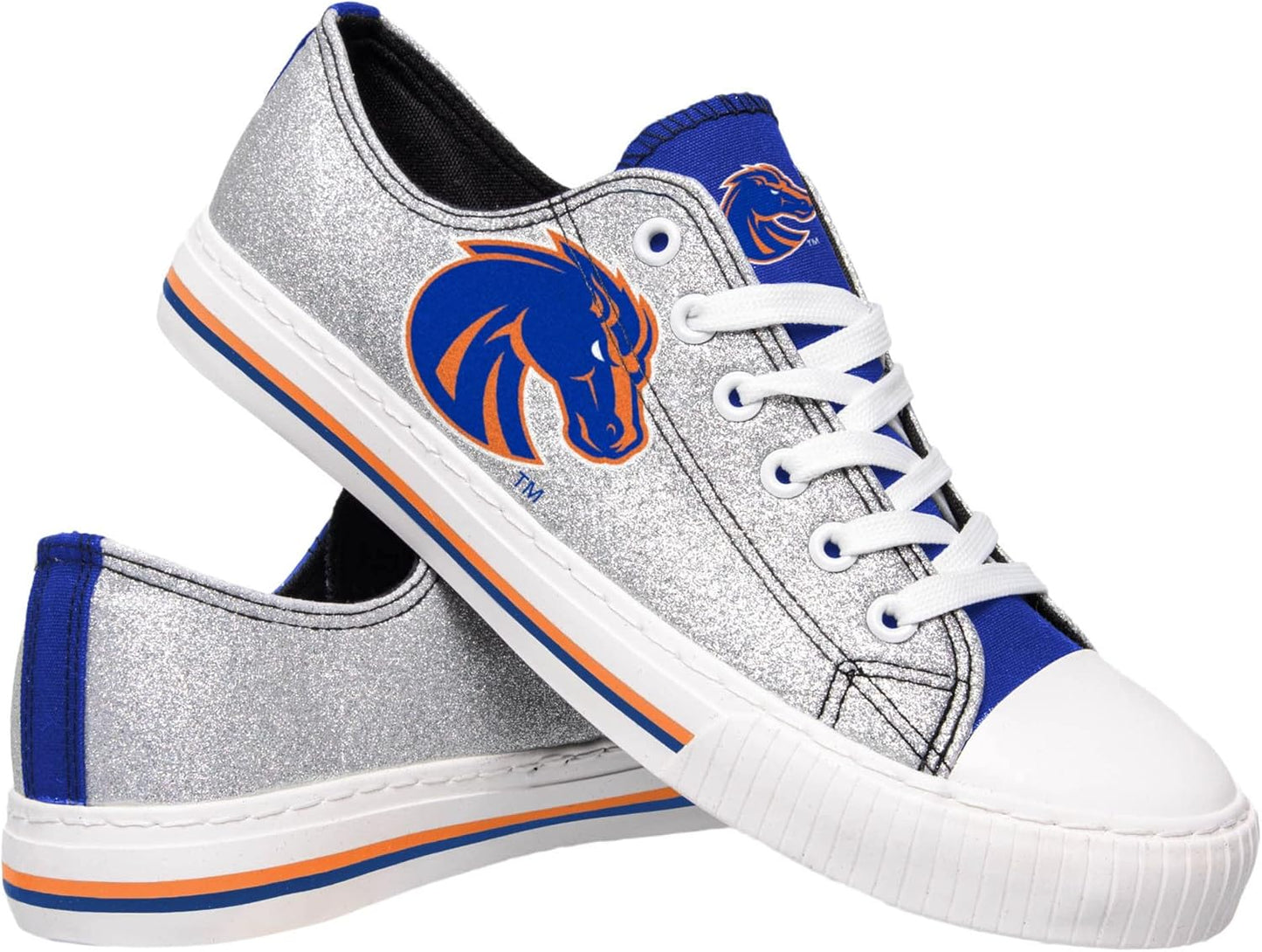 FOCO Women's NCAA College Team Logo Glitter Fashion Sneakers