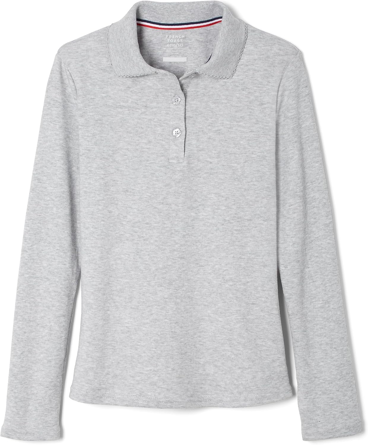 Classic Girls' Long Sleeve Polo with Picot Collar
