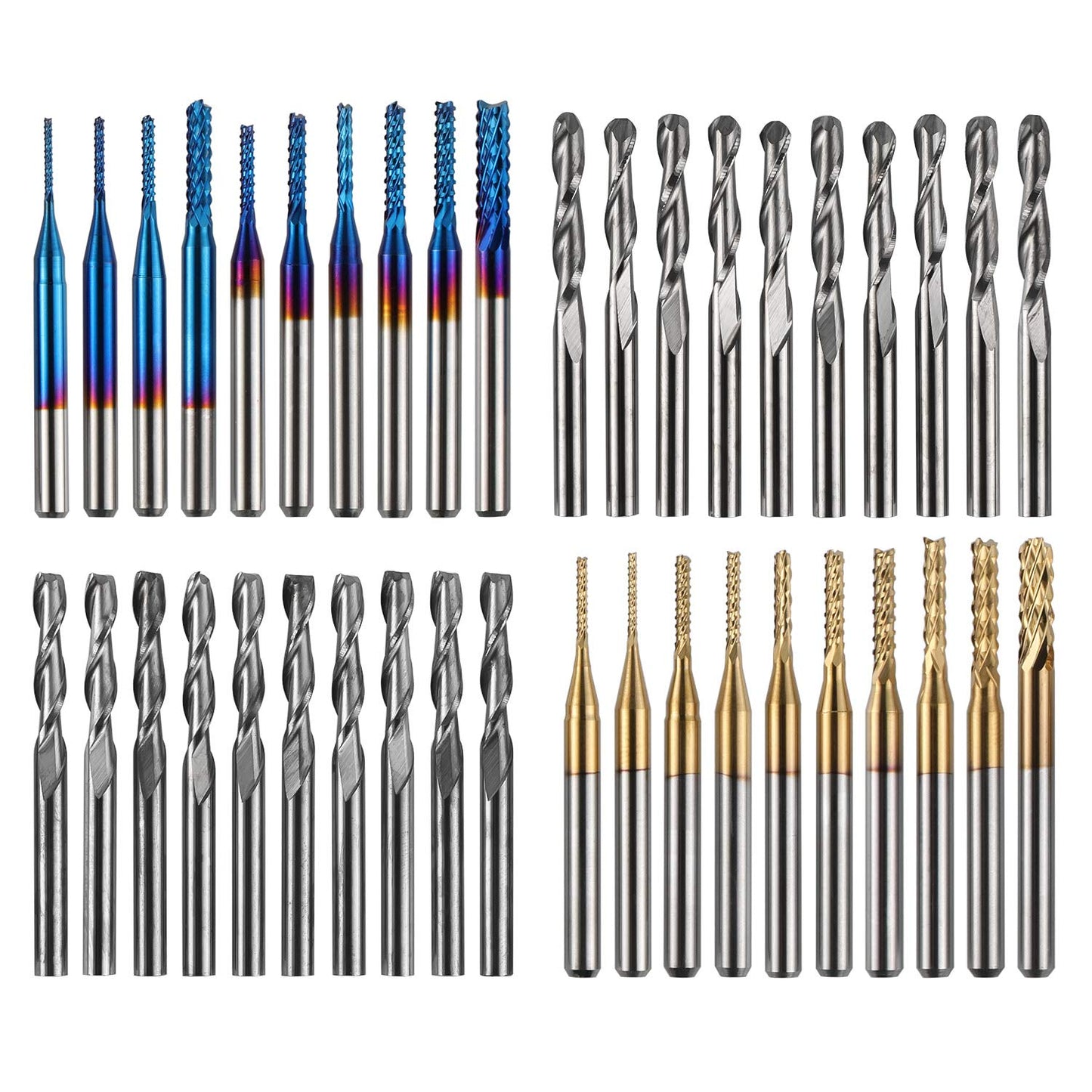 Genmitsu 40pcs End Mills CNC Router Bits Set for Precision Cutting