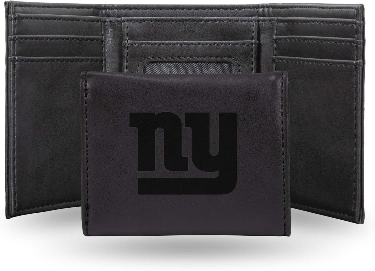 Durable Tri-Fold Black Wallet with NFL Team Logo Design